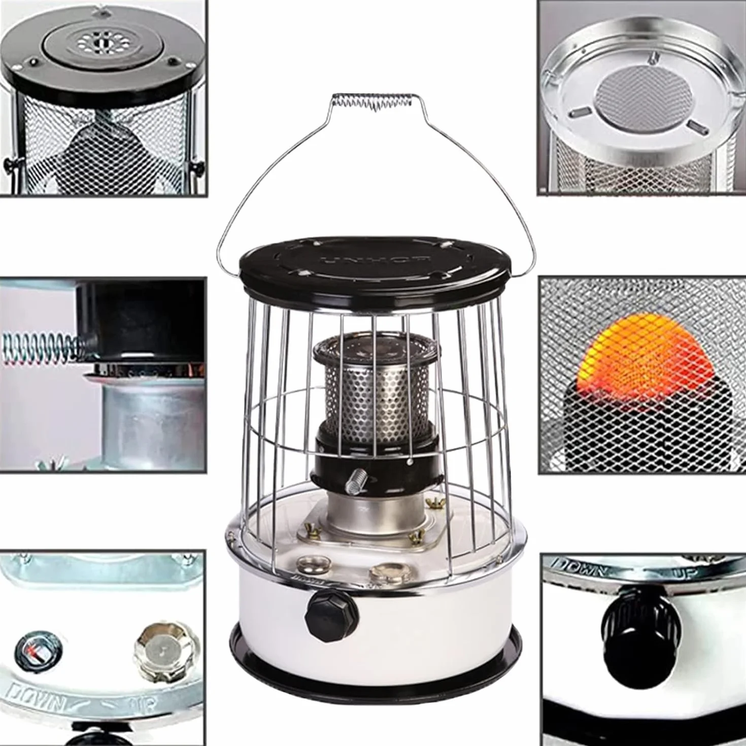 Estufa de Queroseno Interior eficiente con extintor automático, Calentador de Queroseno de 6 litros para Interiores sin Dispositivo de calefacción eléctrica