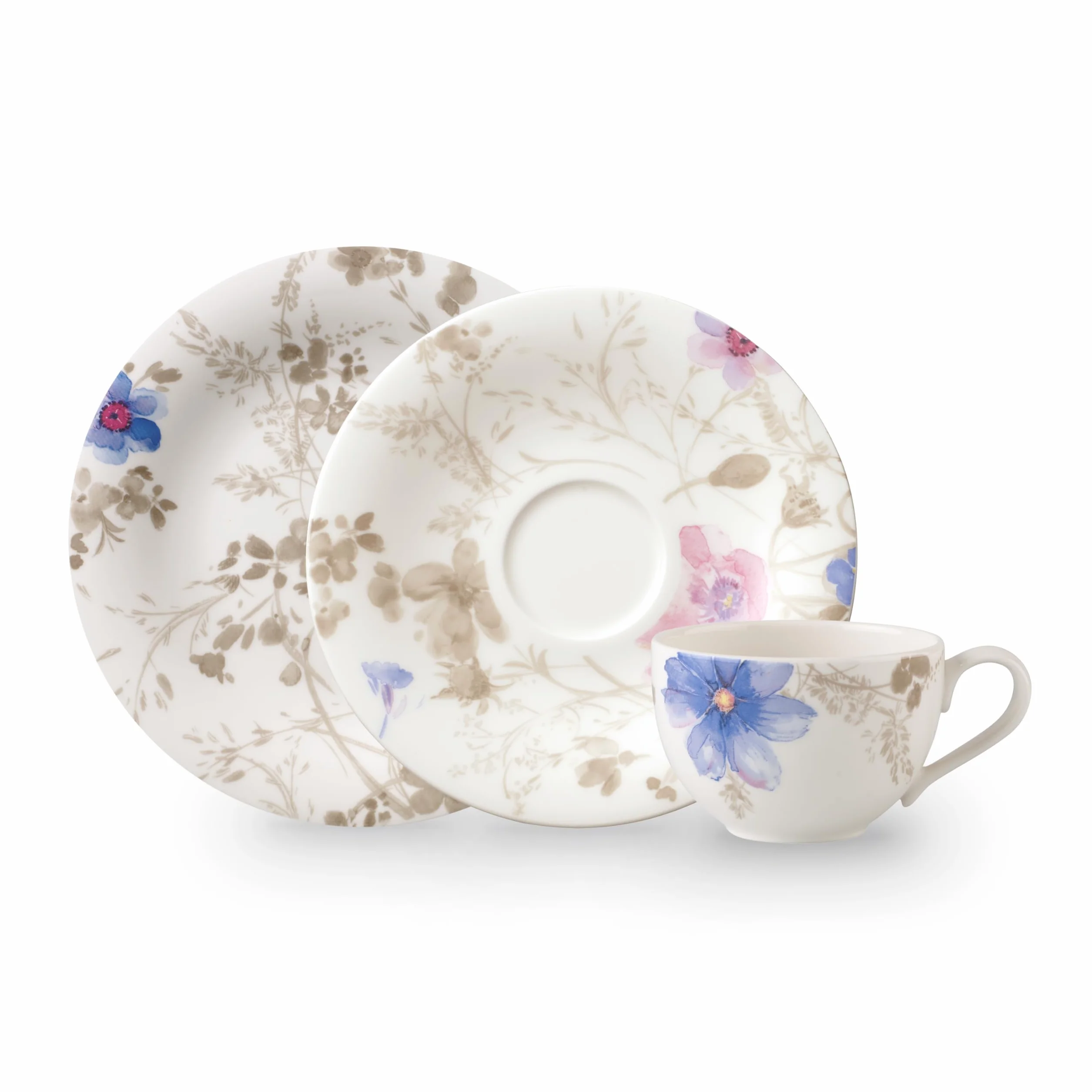 Villeroy & Boch - Mariefleur Servicio de Café 18 Piezas Multicolor, Apto para Lavavajillas, Apto para Microondas, Juego de Café, Juego Tazas de Café con Plato, Porcelana Premium