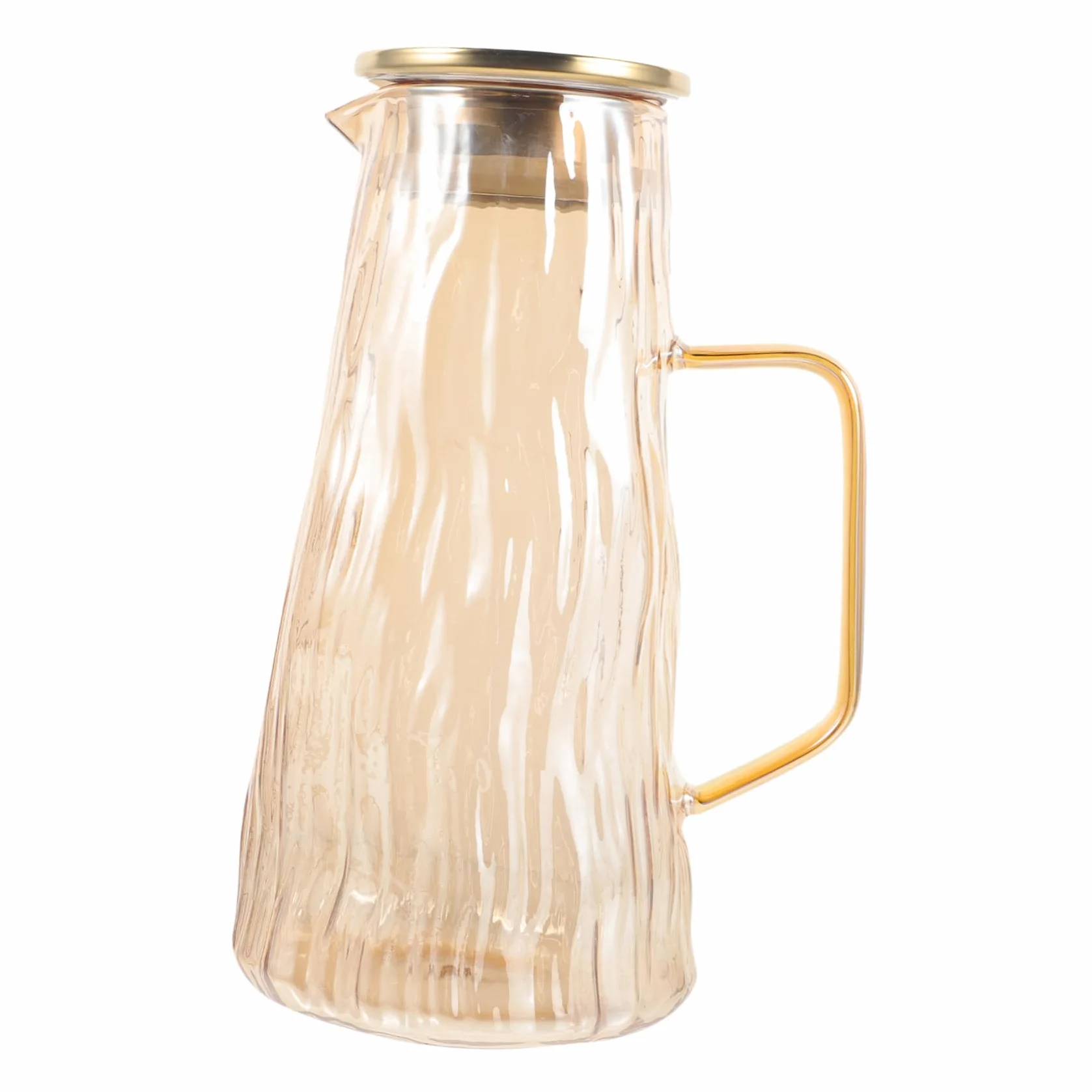 LIFKOME Jarra de Vidrio de 1.5l Infusor de Frutas para Botella de Agua, Diseño Grueso y Capacidad Grande, Color Dorado para Infusiones y Bebidas en Casa