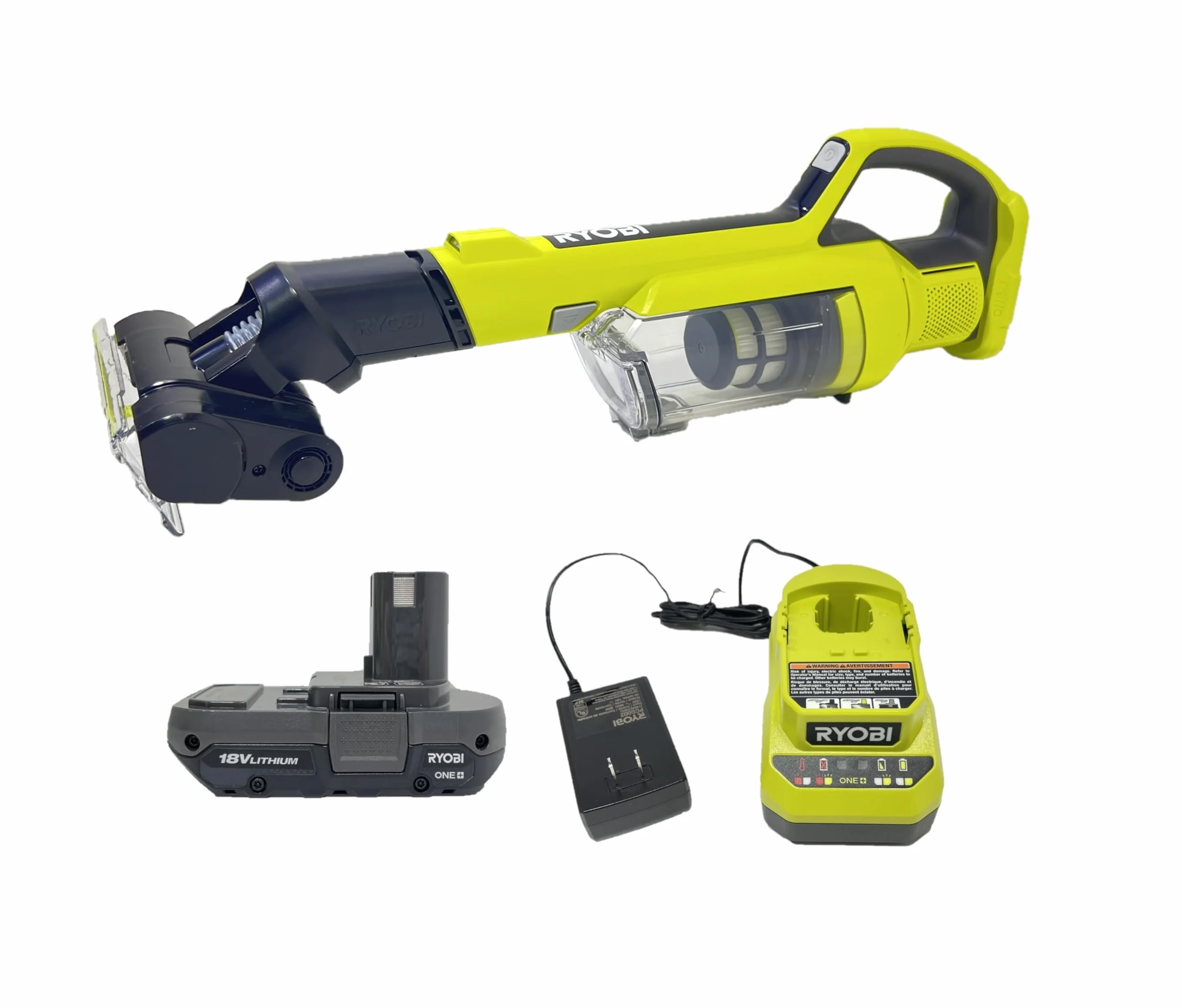 RYOBI Aspiradora de mano inalámbrica PCL700B de 18 voltios con kit de cepillo eléctrico | Kit