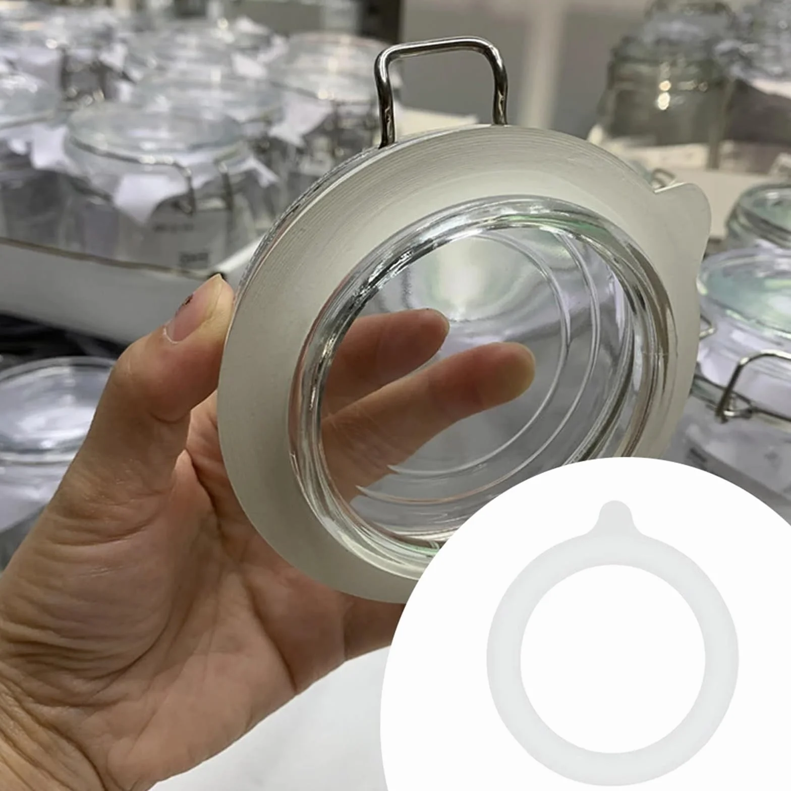 10 Juntas de Silicona for tarros Cristal | Suministros de sellado a prueba de fugas de repuesto que se adaptan a tarros Mason estándar y de boca ancha