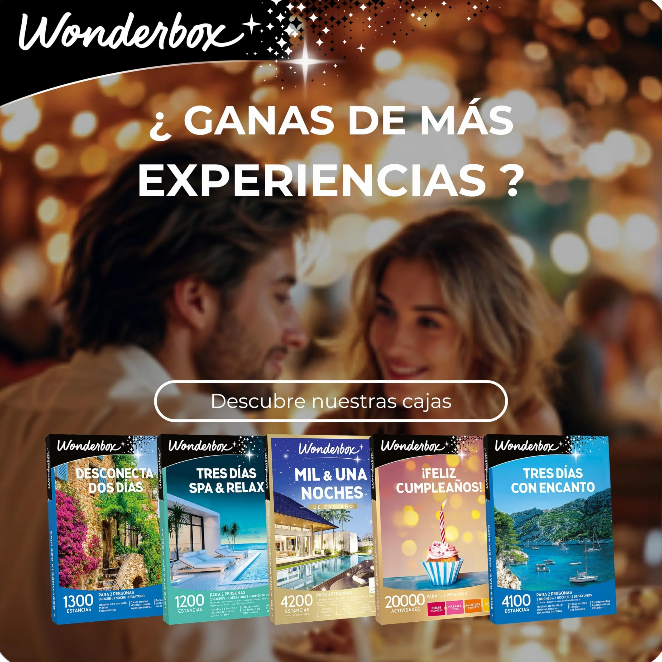 WONDERBOX - Caja Regalo - Profe Eres Genial - 1 Actividad a Elegir: Estancia, gastronomía, Actividad de Bienestar o de Aventura