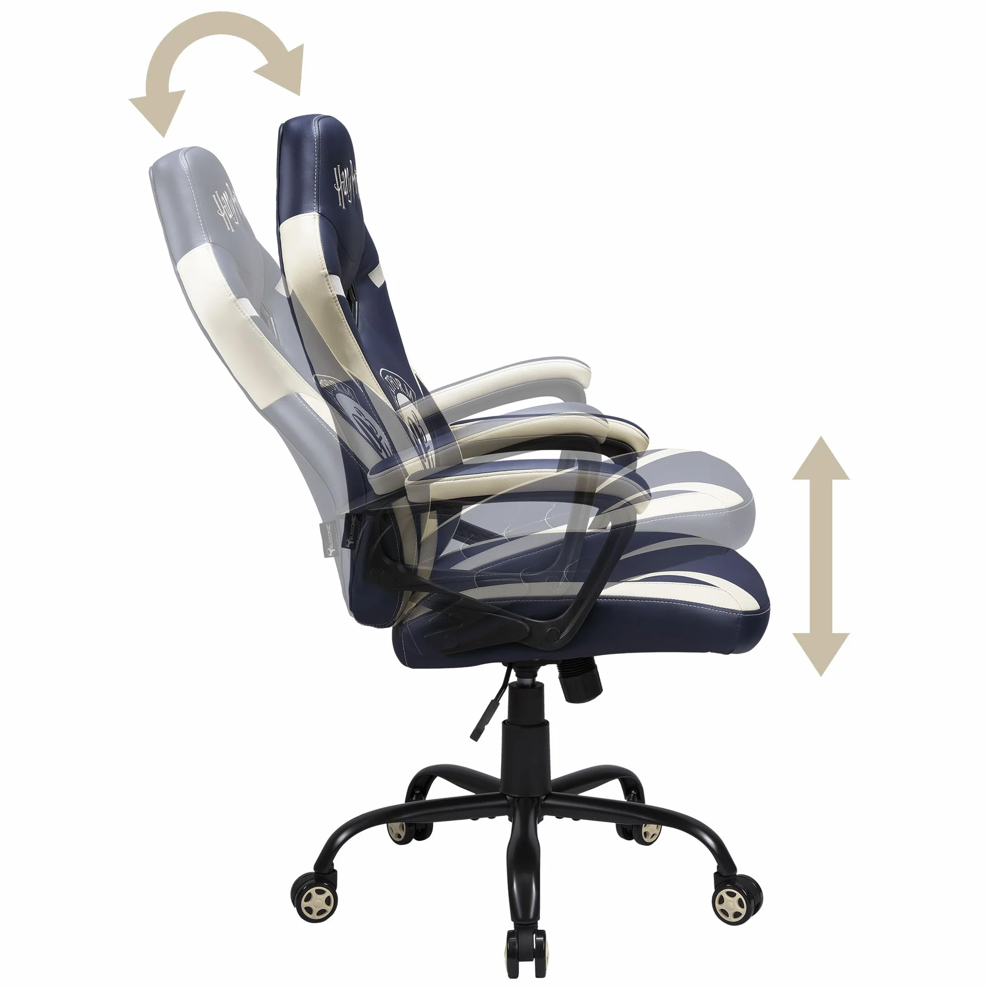 Subsonic - Silla Gaming Harry Potter para Niños y Adolescentes - Silla de Oficina Ergonómica con Espuma de Alta Densidad, Mecanismo Basculante y Cómodos Reposabrazos - Altura Ajustable - Azul