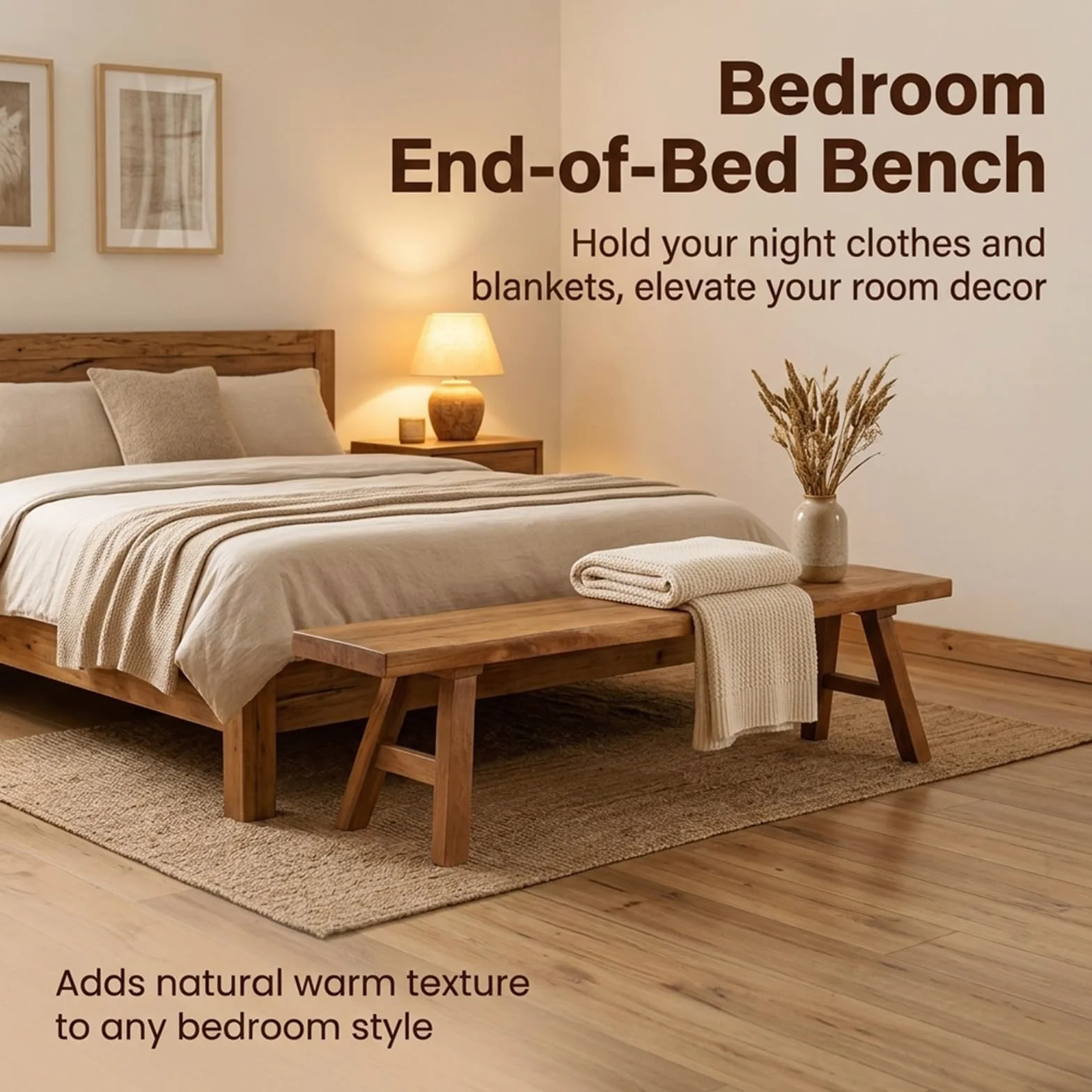 Banco de entrada de cocina de madera natural asiática, Banco de comedor de madera para entrada de estilo rústico, fácil de montar para dormitorio, mesa de comedor, sala de estar, pasillo(120*25*45cm)