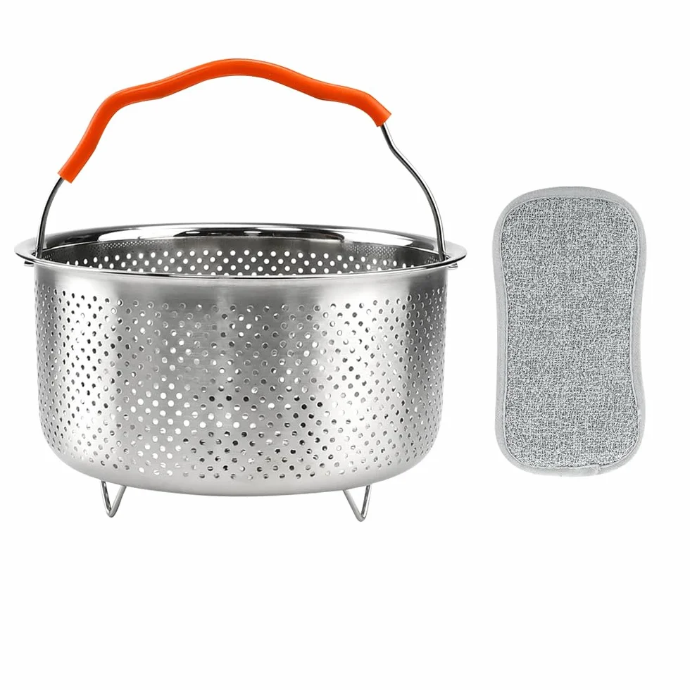 Cesta de Vapor Acero Inoxidable 2L 17.5cm para Olla Presión Multiusos con Mango