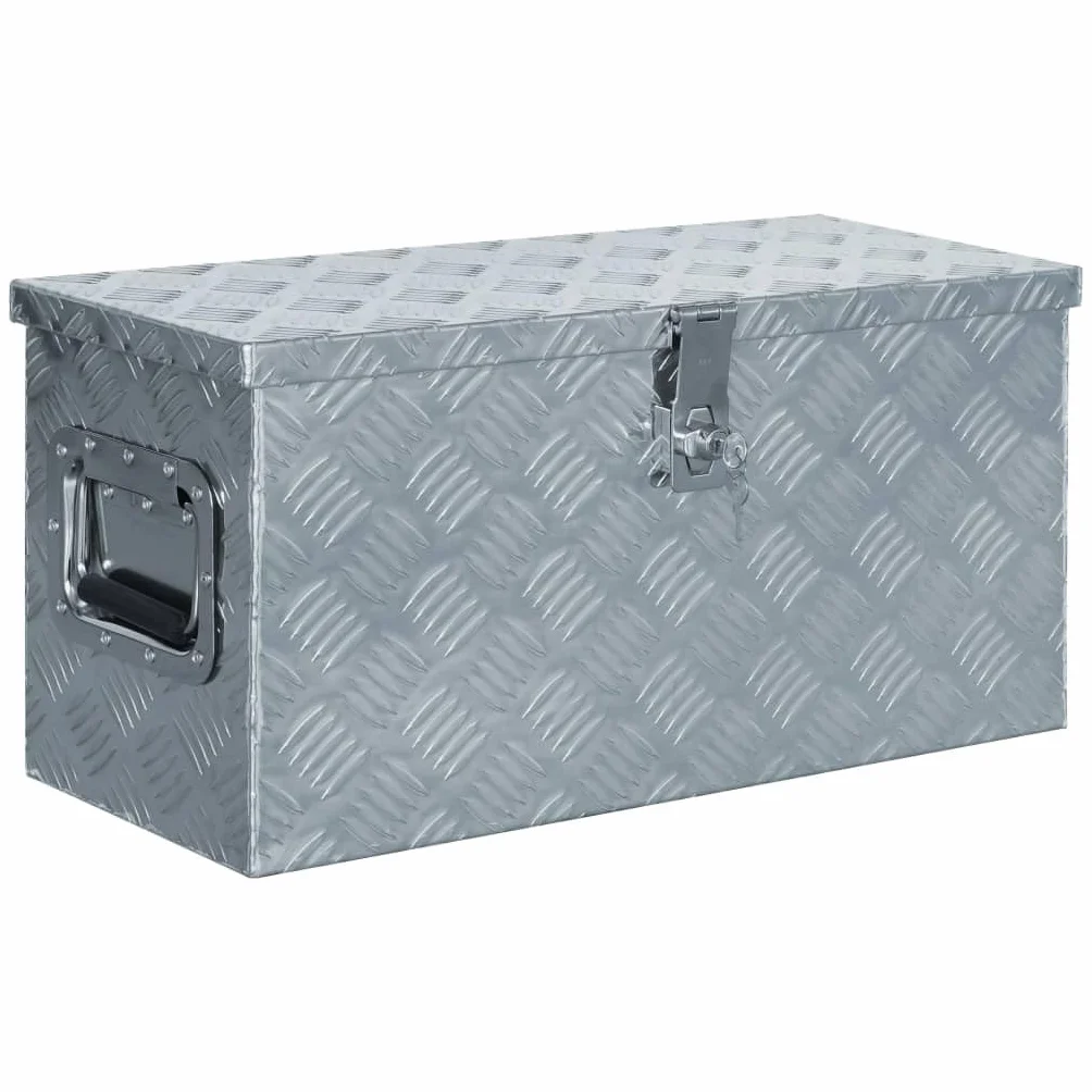 SKM Caja de Aluminio 61,5x26,5x30 cm Plateada,Bricolaje,Accesorios de Bricolaje,Organización y Almacenamiento de Herramientas,Cajas de Herramientas,Plateado,5.36 kg,142936