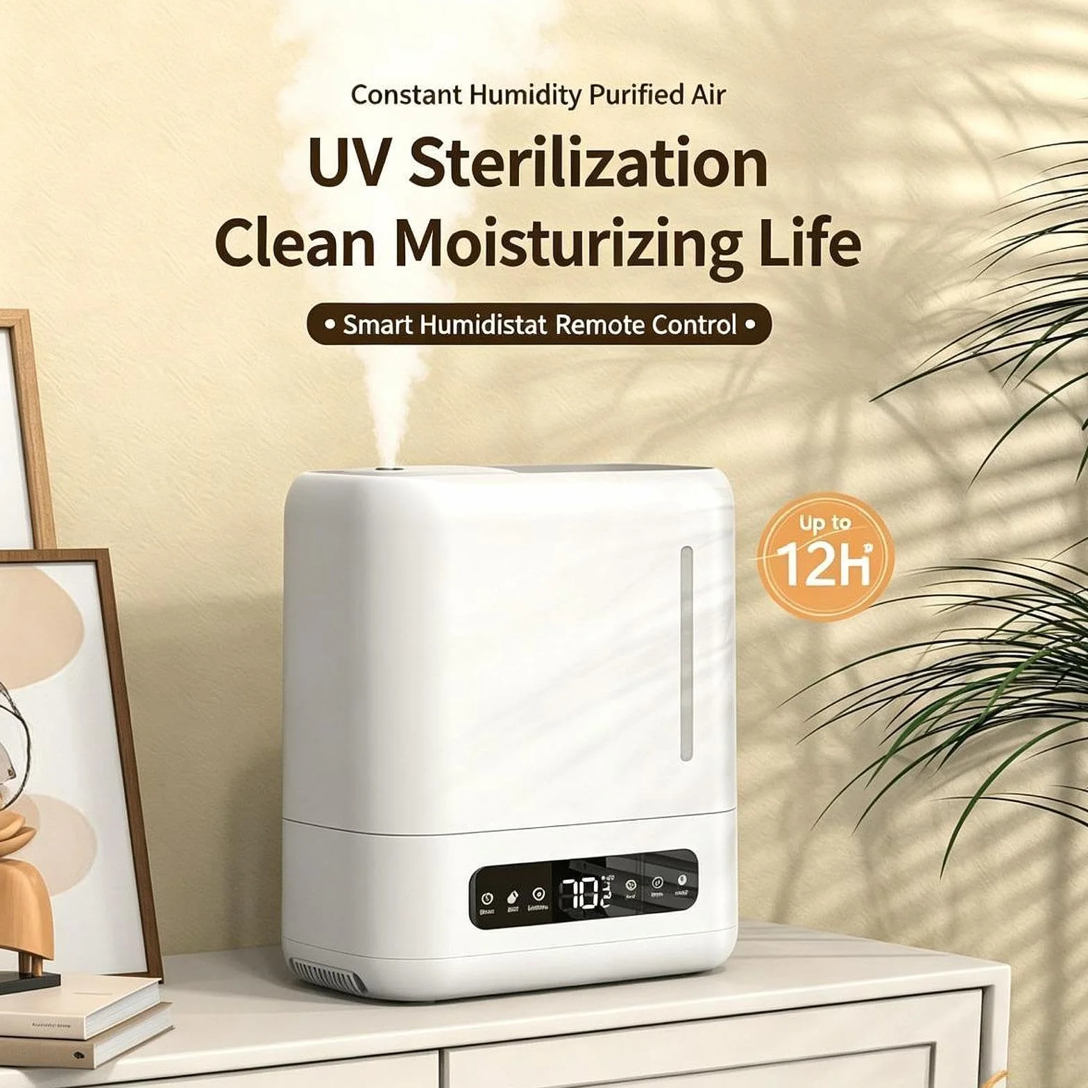 Humidificador de Aire Humidificador Aromas Difusor Vaporizador Depósito Grande 4 L Llenado Fácil Niebla Caliente Aroma Seguro Apagado Automático
