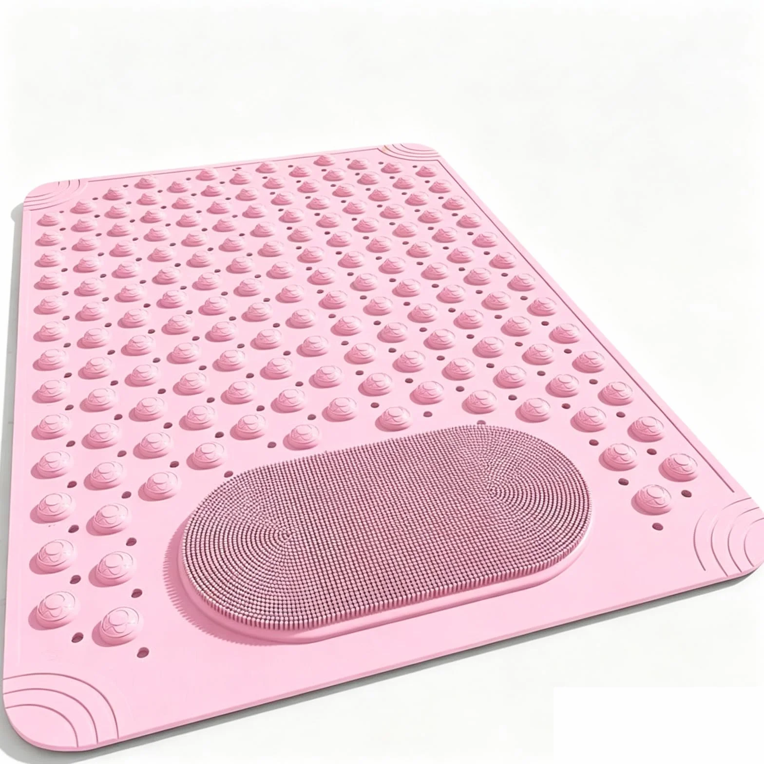 Antideslizante para Ducha material TPE ecológico Alfombra Bañera 36.5x69/50x80/59x89cm potente ventosa con Drenaje Enrollable Secado Cuenta con una zona cepillado cerdas suaves suelos encharcados