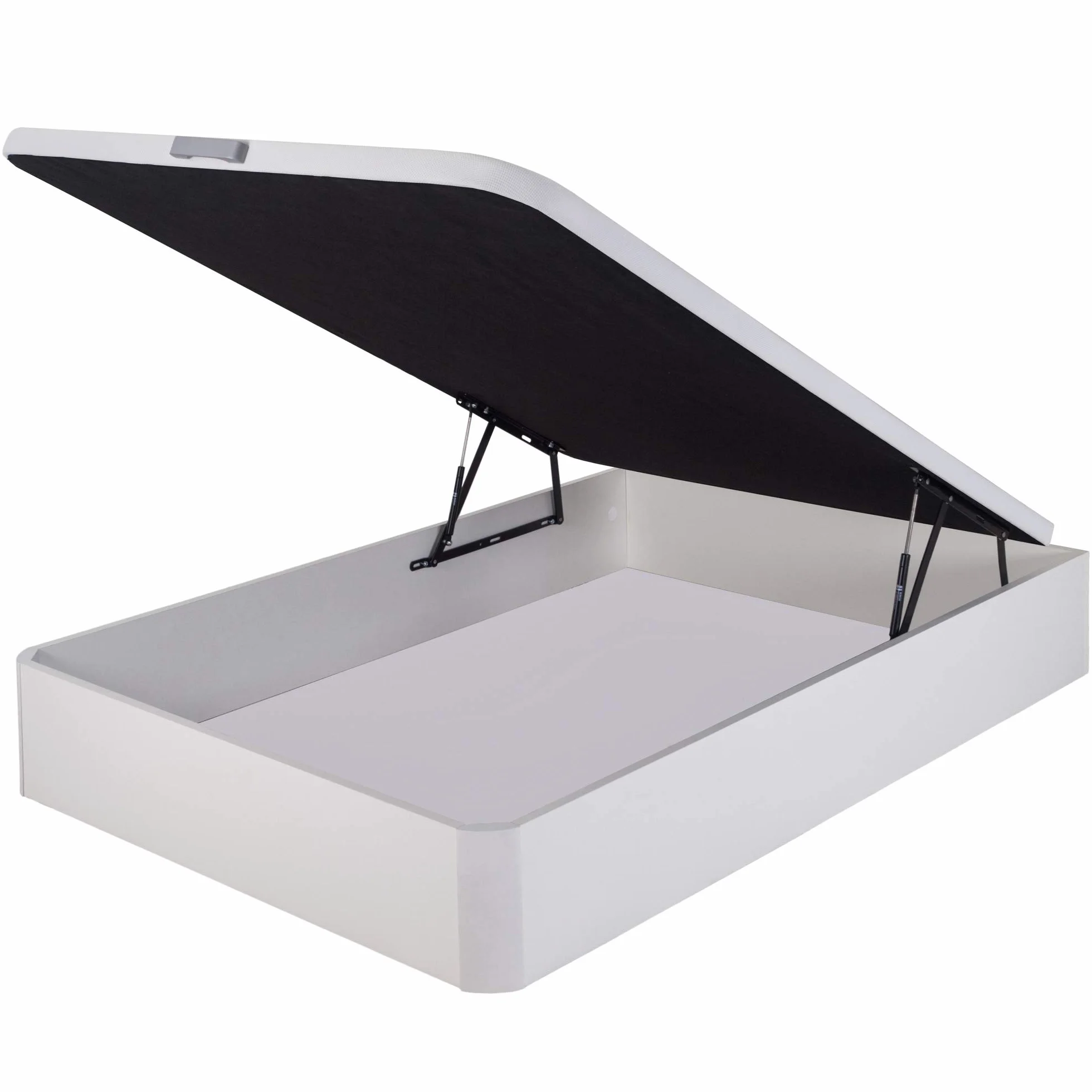 Canapé abatible 160X200 de Gran Capacidad con Esquinas Redondeadas en Madera, Base tapizada 3D Transpirable Color Blanco