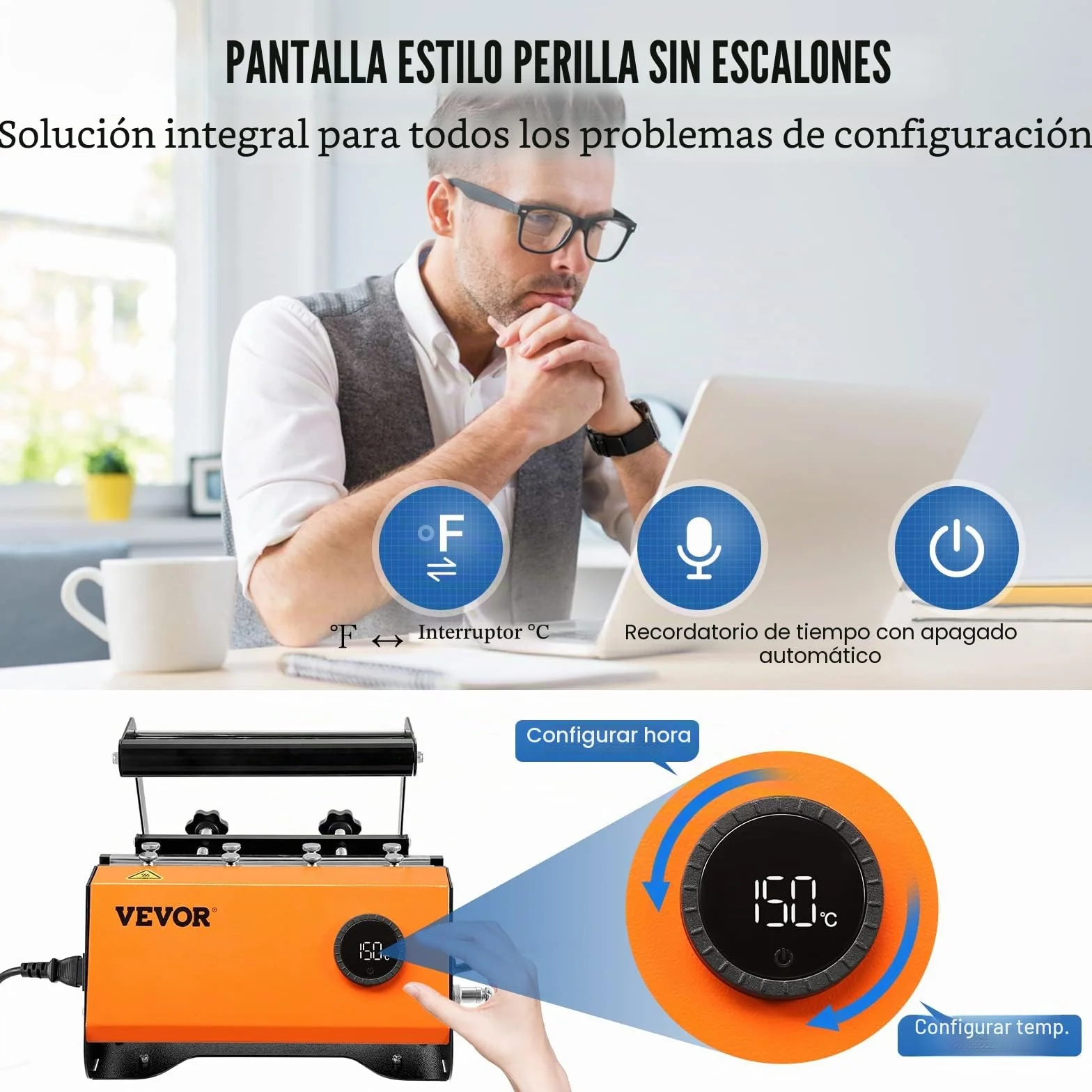 VEVOR - Prensa de calor para vasos, máquina de prensa de calor para tazas de 30 onzas, transferencia de sublimación de 11 a 15 onzas, 16 a 25 onzas, vasos rectos y delgados, prensa de calor de taza