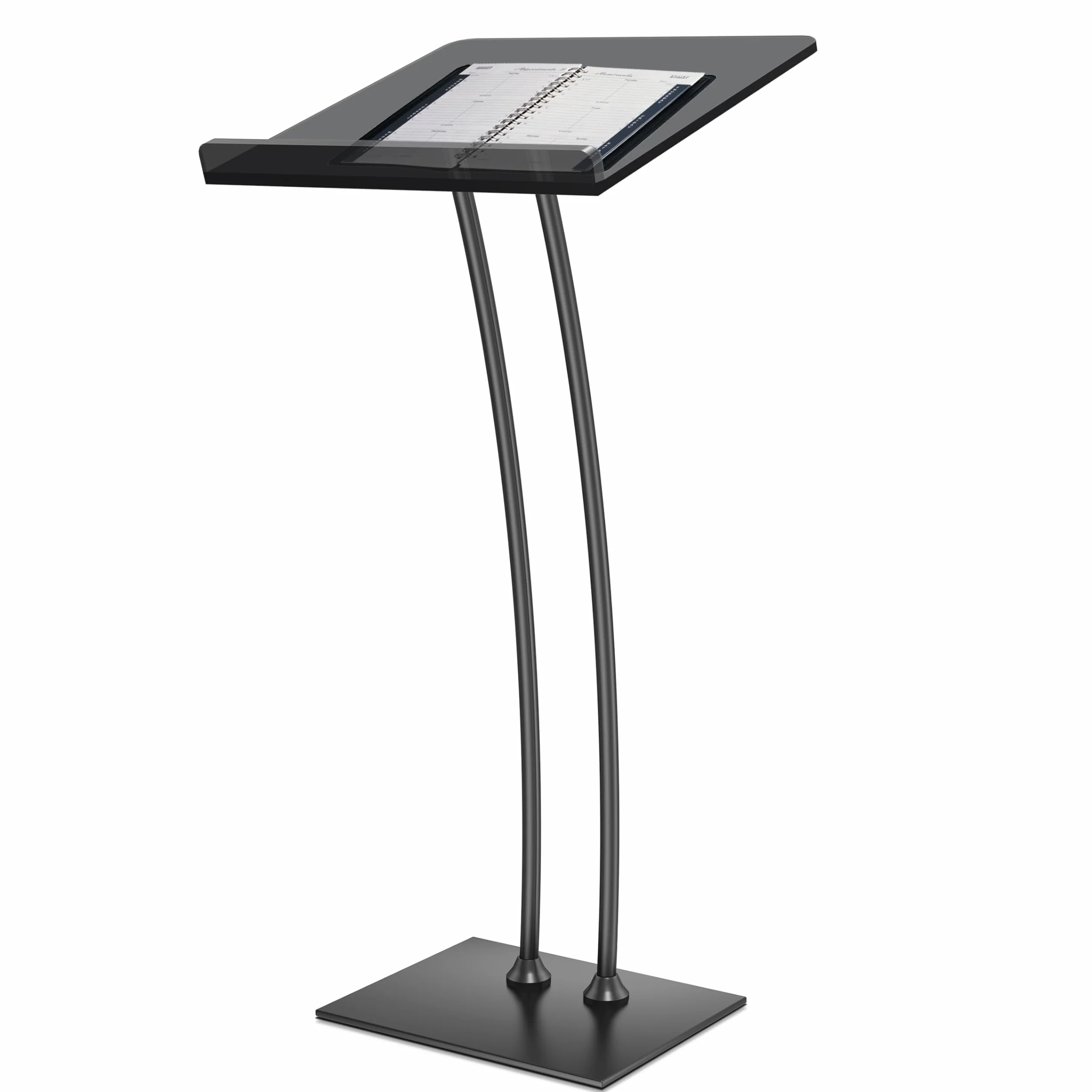 Atril de acrílico con fondo estable de hierro, púlpitos para iglesias con encimera acrílica de 10 mm de grosor, púlpito multifunción para aula moderna, conciertos, bodas, conferencias y eventos