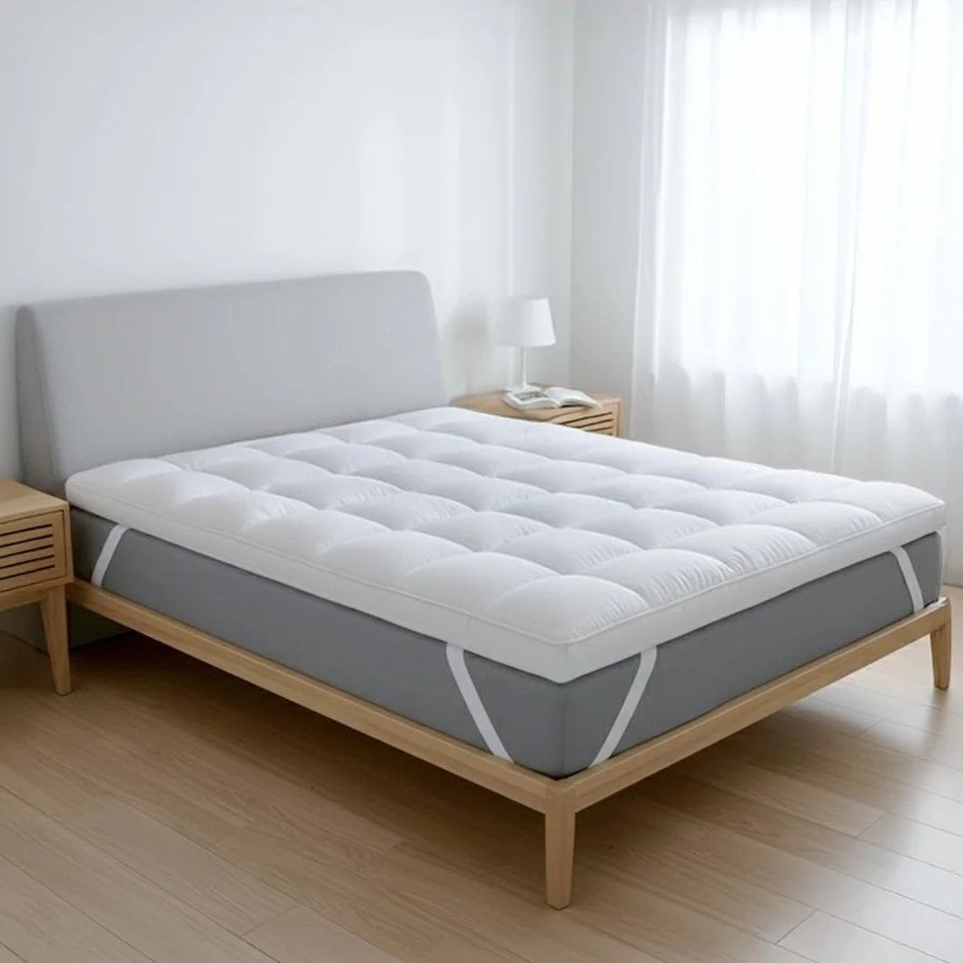 The White Stone Topper Cubrecolchón 160 x 200 cm | Acolchado de Fibra 1000 g/m² | Extra Confort con Cámara de Aire Transpirable | Cubrecolchón Efecto Nube Estilo Hotel Made in Italy