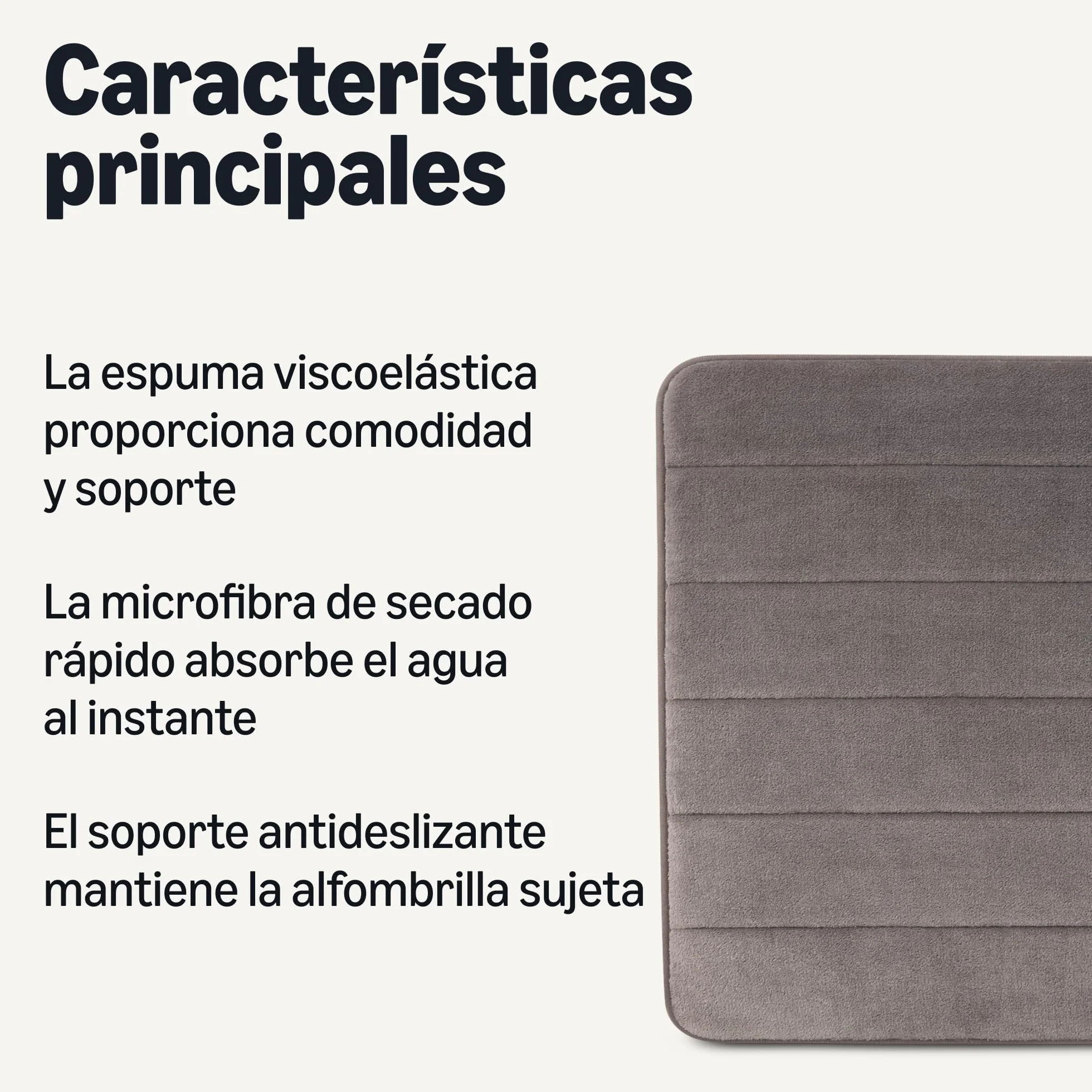 Amazon Basics Alfombra de Baño Antideslizante Espuma viscoelástica, Alfombrilla Ducha Ultra Suave, Absorbente, Secado Rápido, Lavable, 43x61 cm, Gris Oscuro