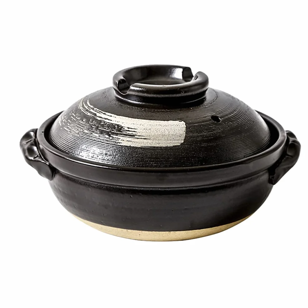 Angoily Cazuela de cerámica antiadherente para horno, olla de cerámica, olla de barro con tapa, olla de sopa de porcelana para cocinar, guiso, sopa de vapor, resistente al calor (900 ml)