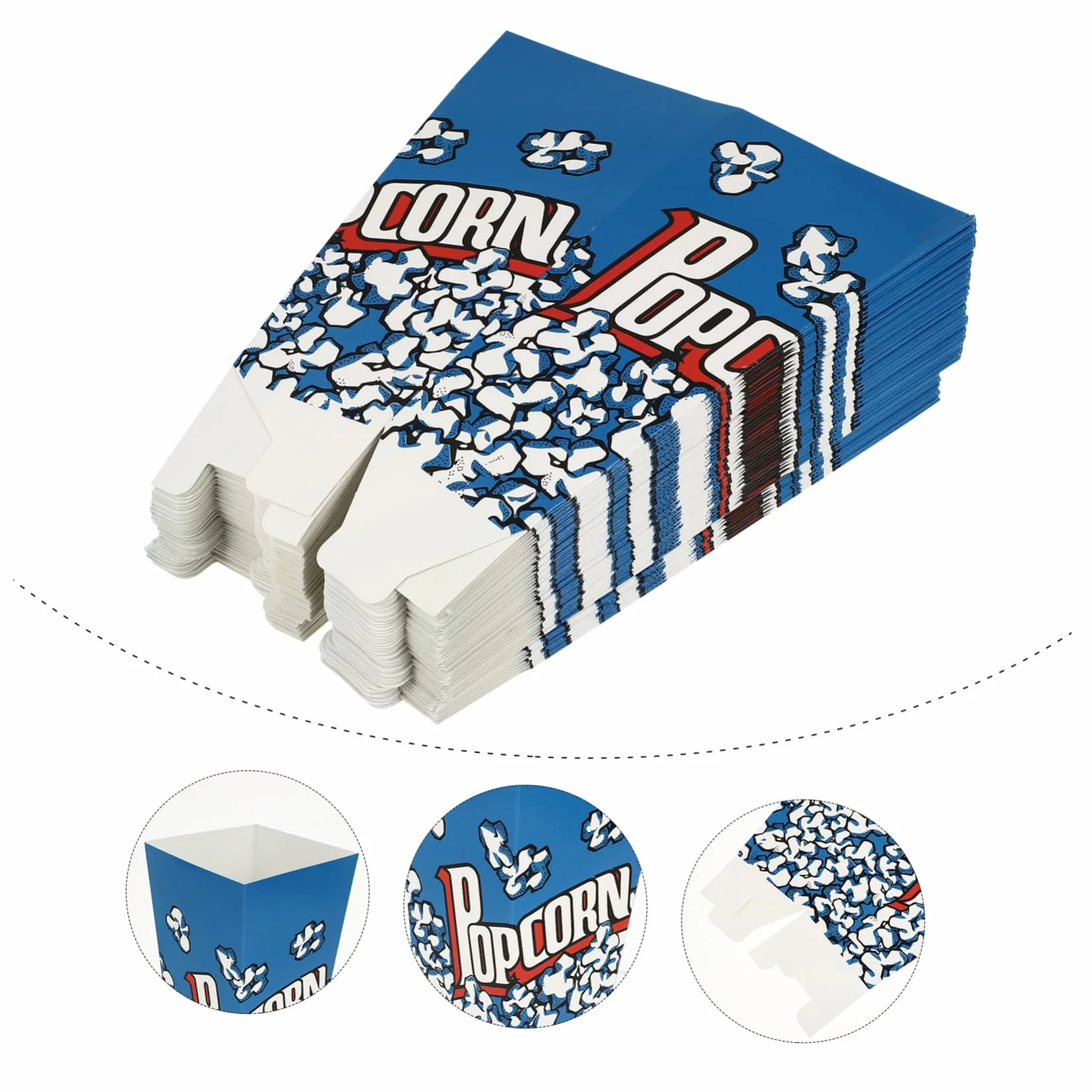 Toyvian Cajas De 100 Uds. Caja De Palomitas De Maíz Titulares De Palomitas De Maíz Tina De Palomitas De Maíz Contenedor De Palomitas De Maíz Cubo De Palomitas De Maíz Papel Microonda