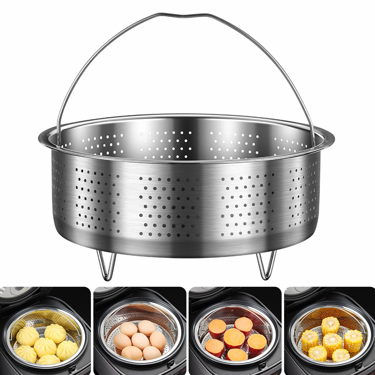 Cesta para cocinar al vapor de acero inoxidable para ollas, verduras y arroz
