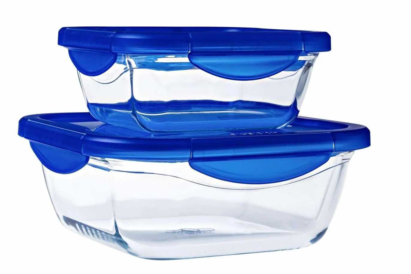 PYREX Cook & Go - Juego de 2 LunchBox cuadrados de 0,8 l y 1,9 l, cristal borosilicato, compatible con horno, microondas y lavavajillas - Made in France