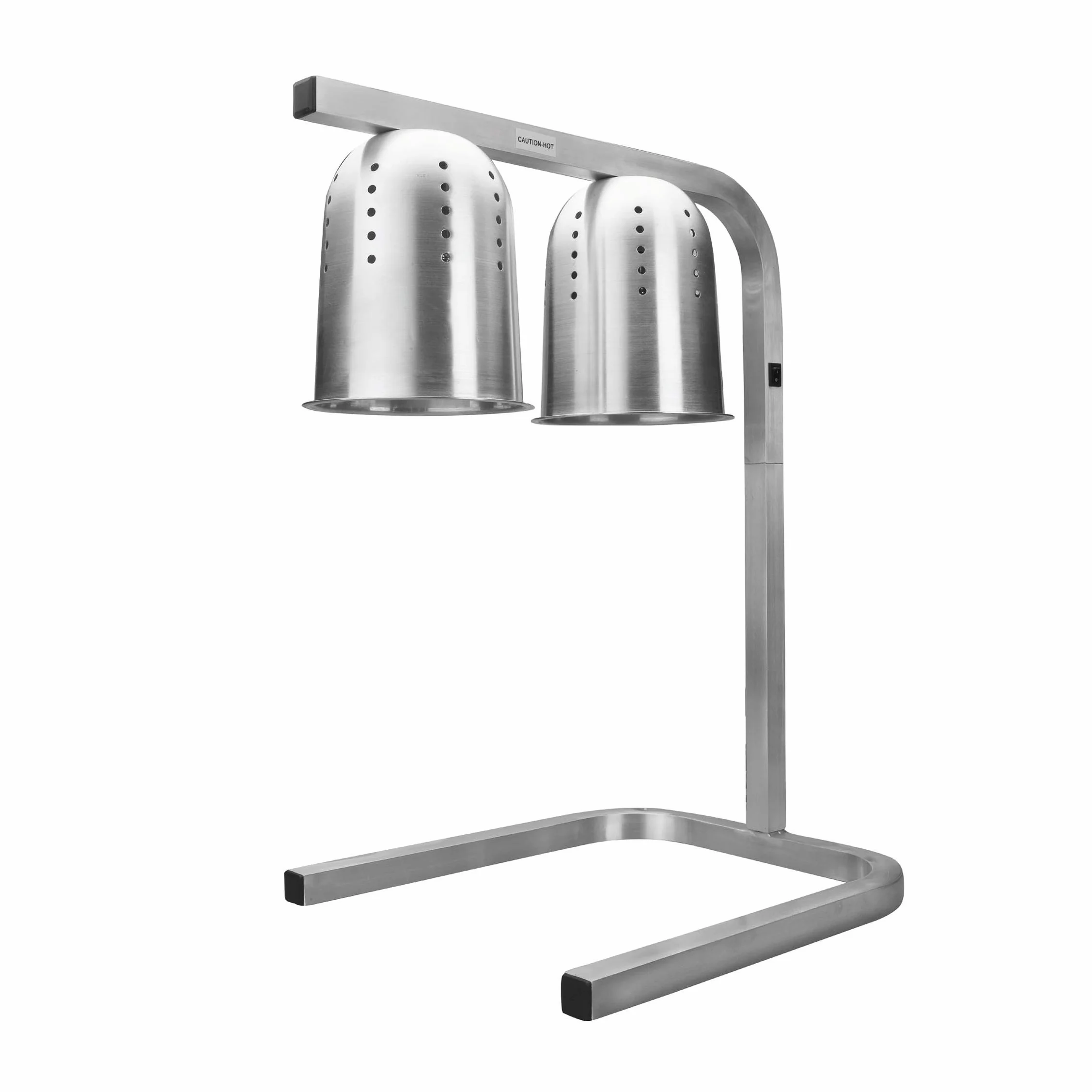 Lacor - 69061 - Lámpara Calentamiento Infrarojos Doble, Mantiene calientes los platos, cubetas, Altura regulable entre 39 y 53 cm, Incluye dos bombillas, Cocina Profesional, 550W, Aluminio