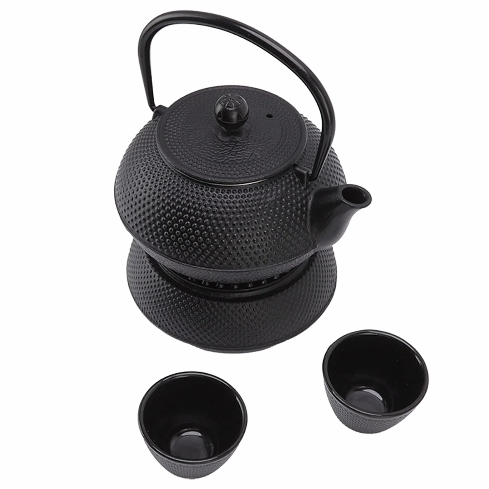 Juego de Tetera de Hierro Fundido, Lujosa Tetera con Ahorro de Energía para Amantes del té, 800 Ml, con Calentador y Tazas