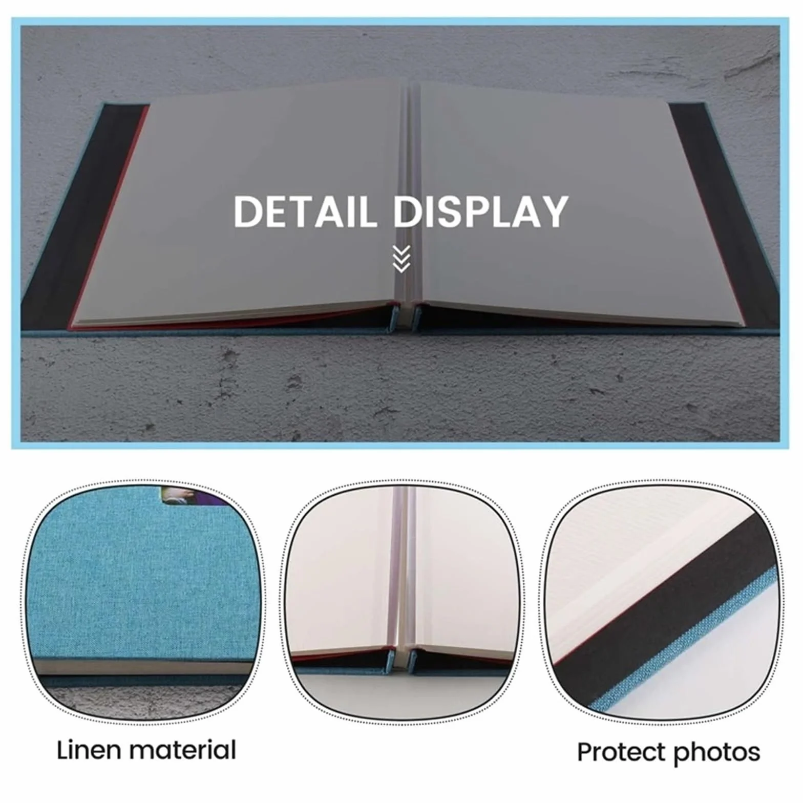Álbum De Fotos Álbum de Fotos, álbum de Recortes Autoadhesivo for Boda/Familia/Amantes, Cubierta de Lino, Regalo DIY