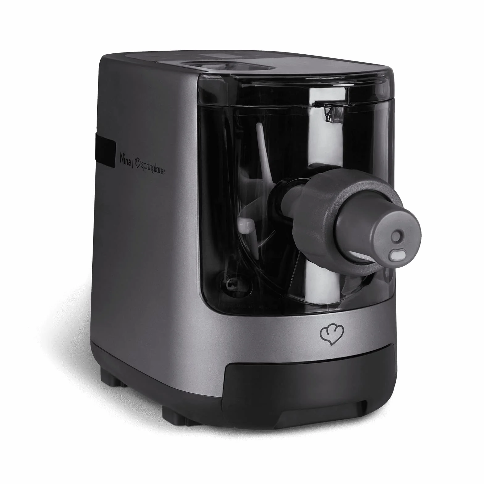 SPRINGLANE Máquina automática de pasta NINA, báscula integrada, aparato para pasta de casa, Pasta Maker 180 W, hasta 600 g de harina, 7 discos de forma, 40-60 revoluciones/minuto
