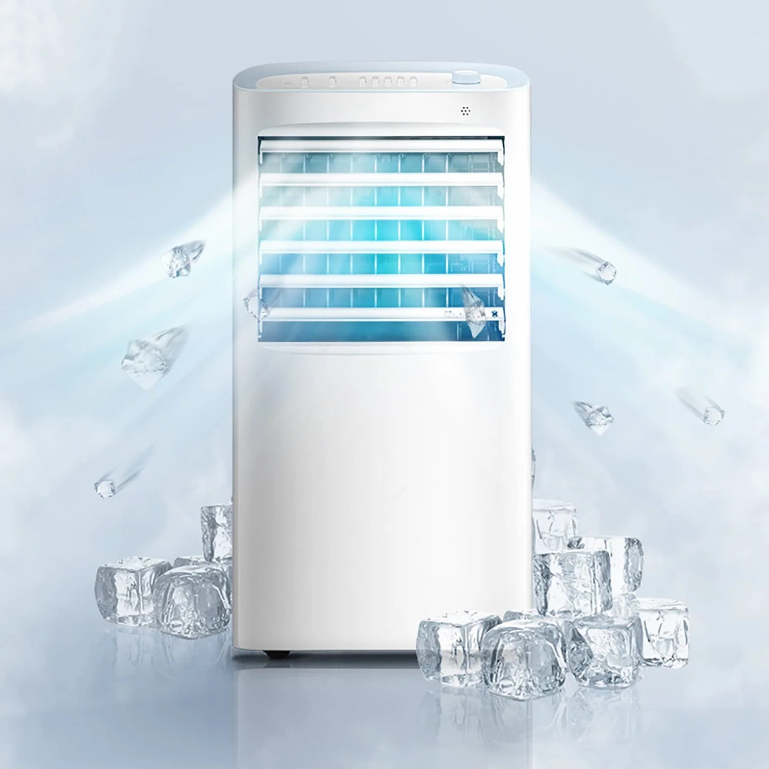 Enfriador de aire portátil con velocidades ajustables, oscilación y viento fuerte para uso doméstico u oficina, solución de refrigeración eficiente para el verano
