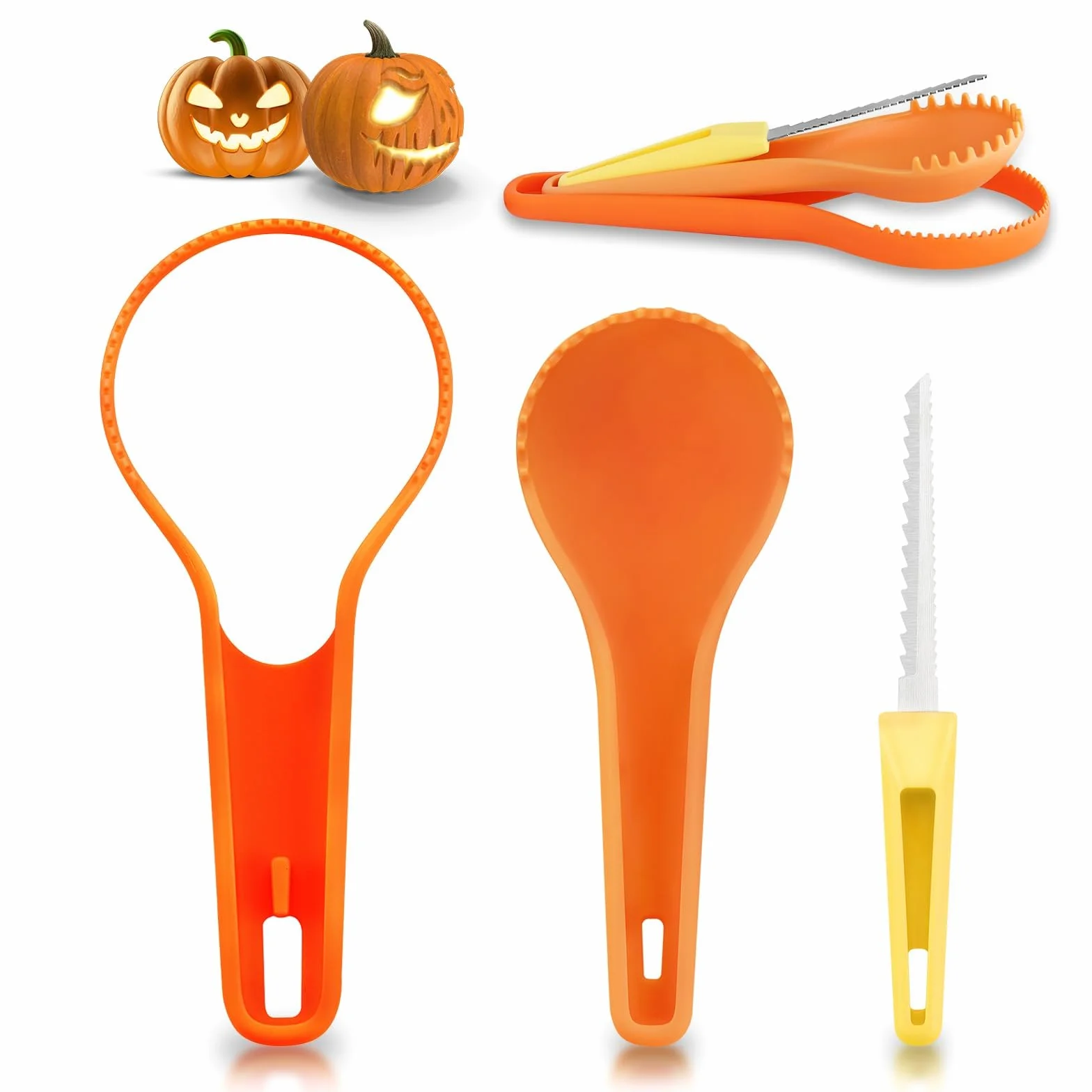 Kit de Tallado de Calabaza de Halloween, 3 Herramientas para Tallar Calabazas