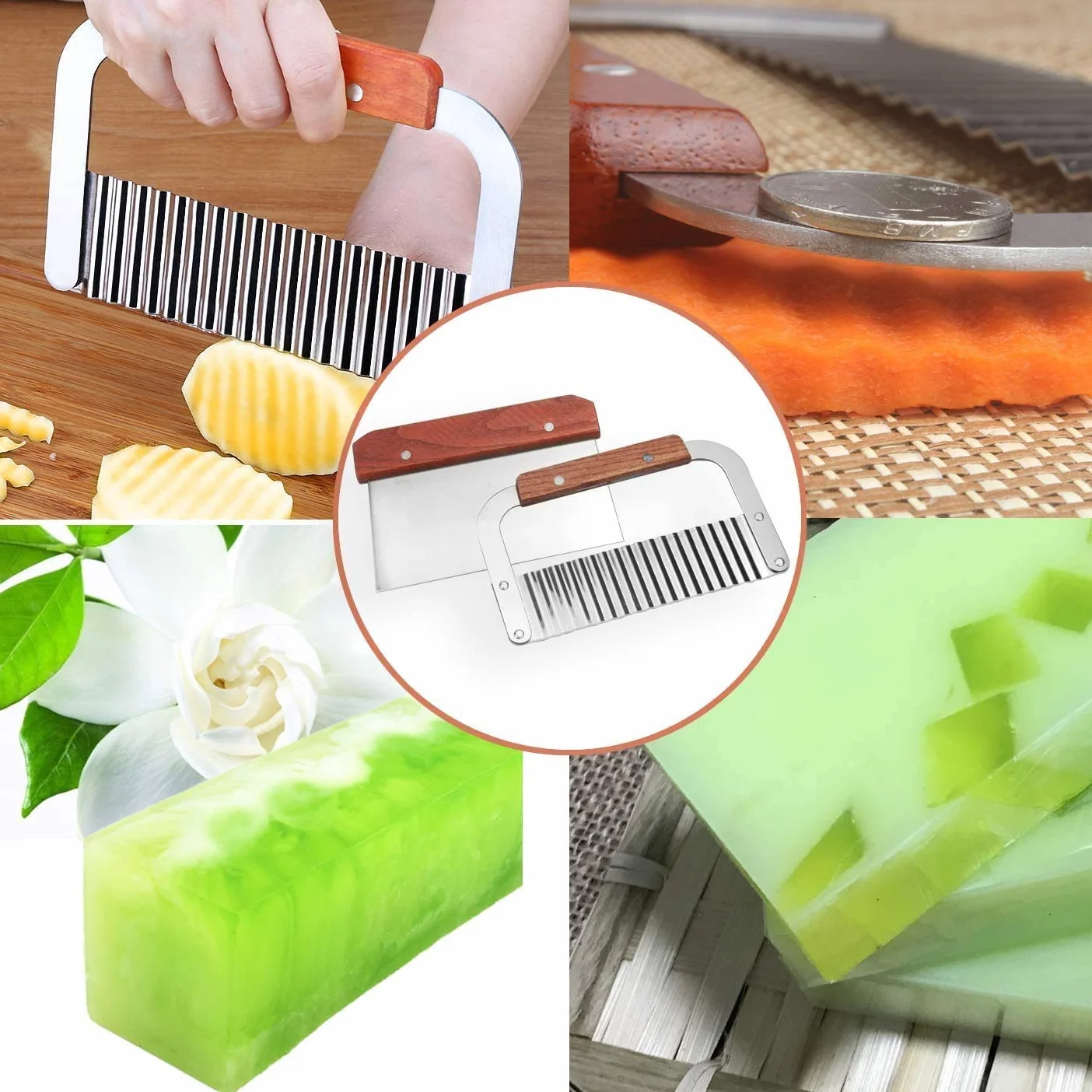 Jabón Cortador DIY Herramienta para Hacer Jabón Hecho a Mano - Ajustable Herramientas de Corte de Jabón de Madera Caja - Multifuncional Recta de Jabón de Herramientas de Rebanador #8