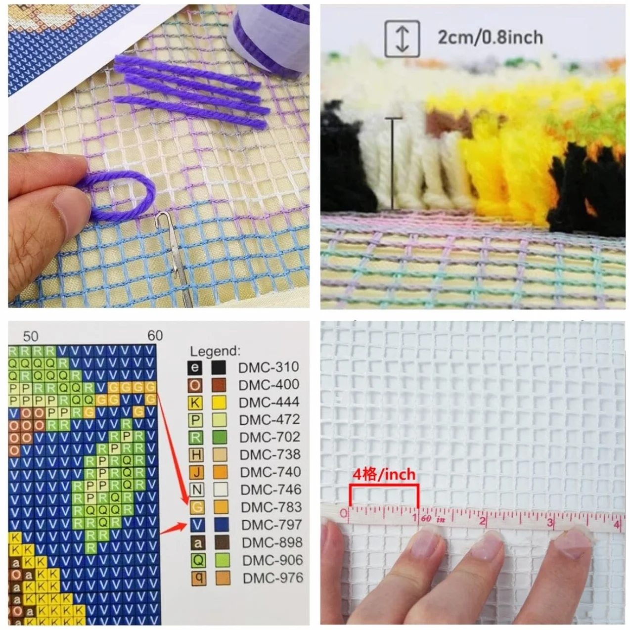 Animal Diy Kit Manualidades Alfombra Samoyedo De Dibujos Animados Kits De Ganchillo Para Hacer Alfombras，Juego De Bordado,Kit De Ganchillo Para Principiantes，Manualidades De Costura P 21x29in