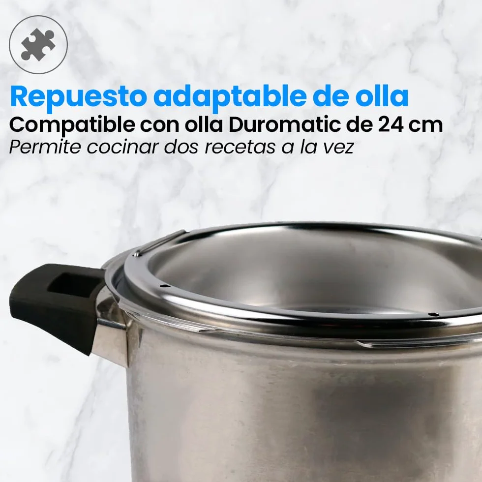 Cestillo de Acero Inoxidable para Cocinar al Vapor 24cm Compatible con Duromatic