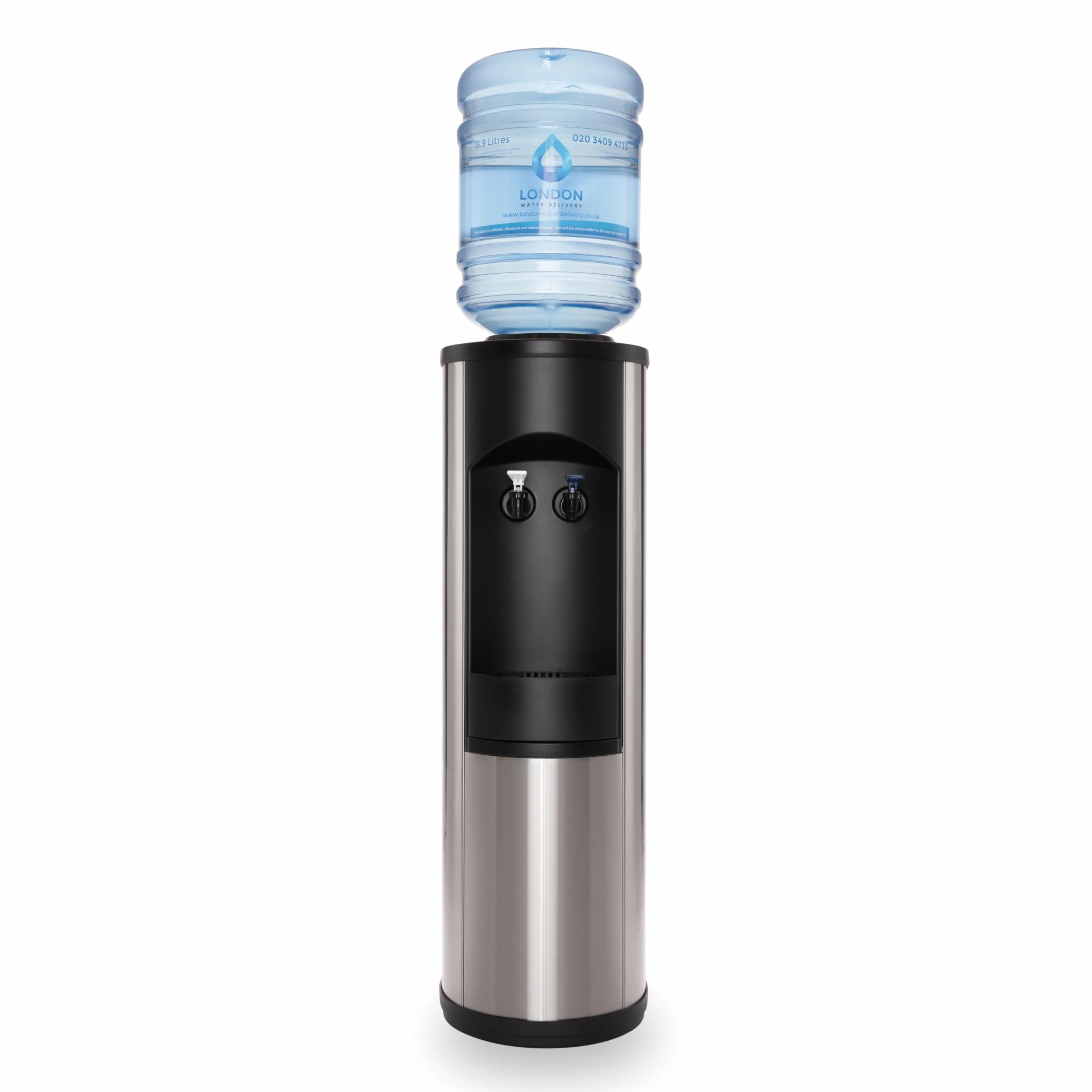 Dispensador de agua de acero inoxidable | Enfriador de agua a temperatura ambiente y fría | Elegante máquina de agua potable | Sistema de refrigeración de agua de pie | Ideal