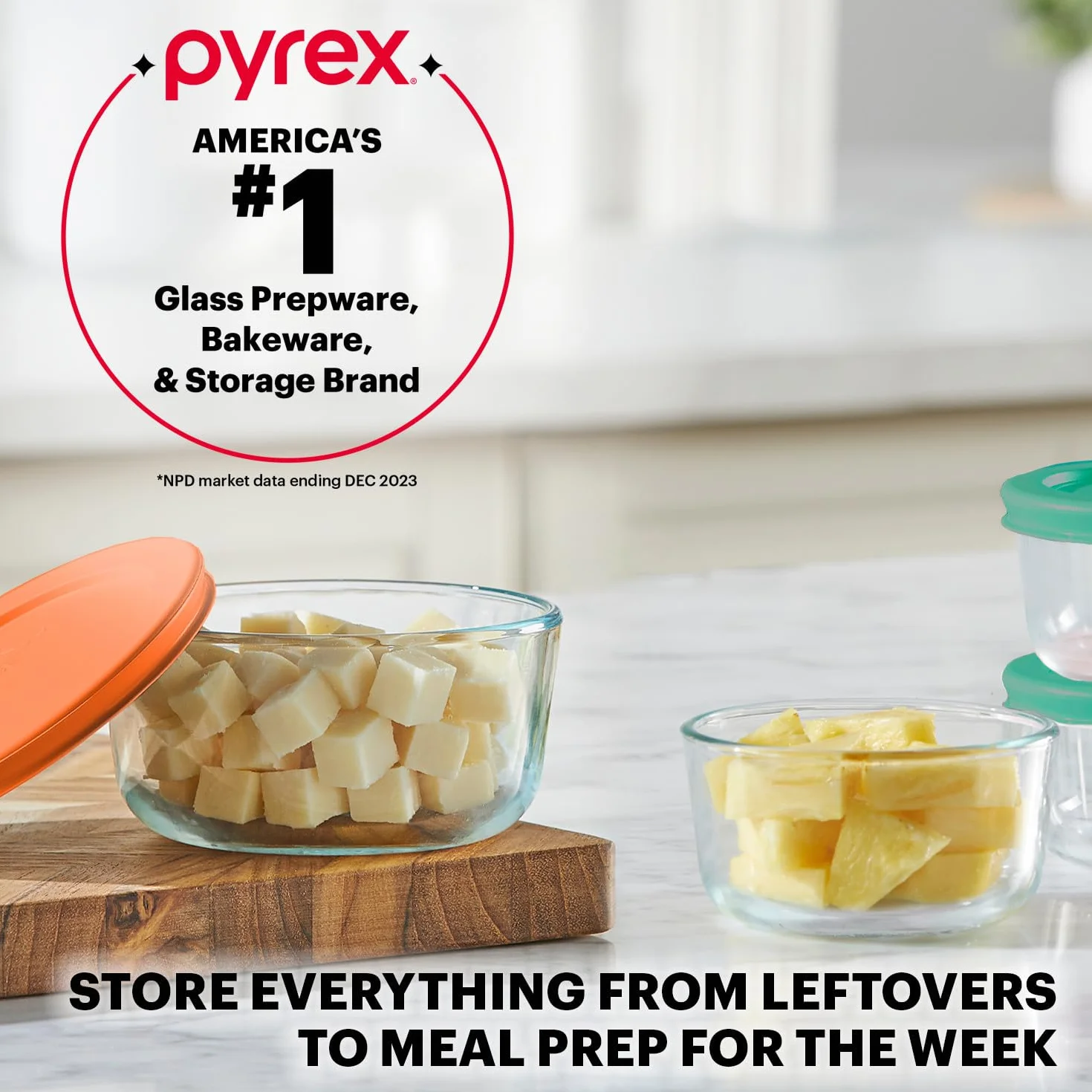 Pyrex 1136618 Contenedores de almacenamiento de alimentos de vidrio