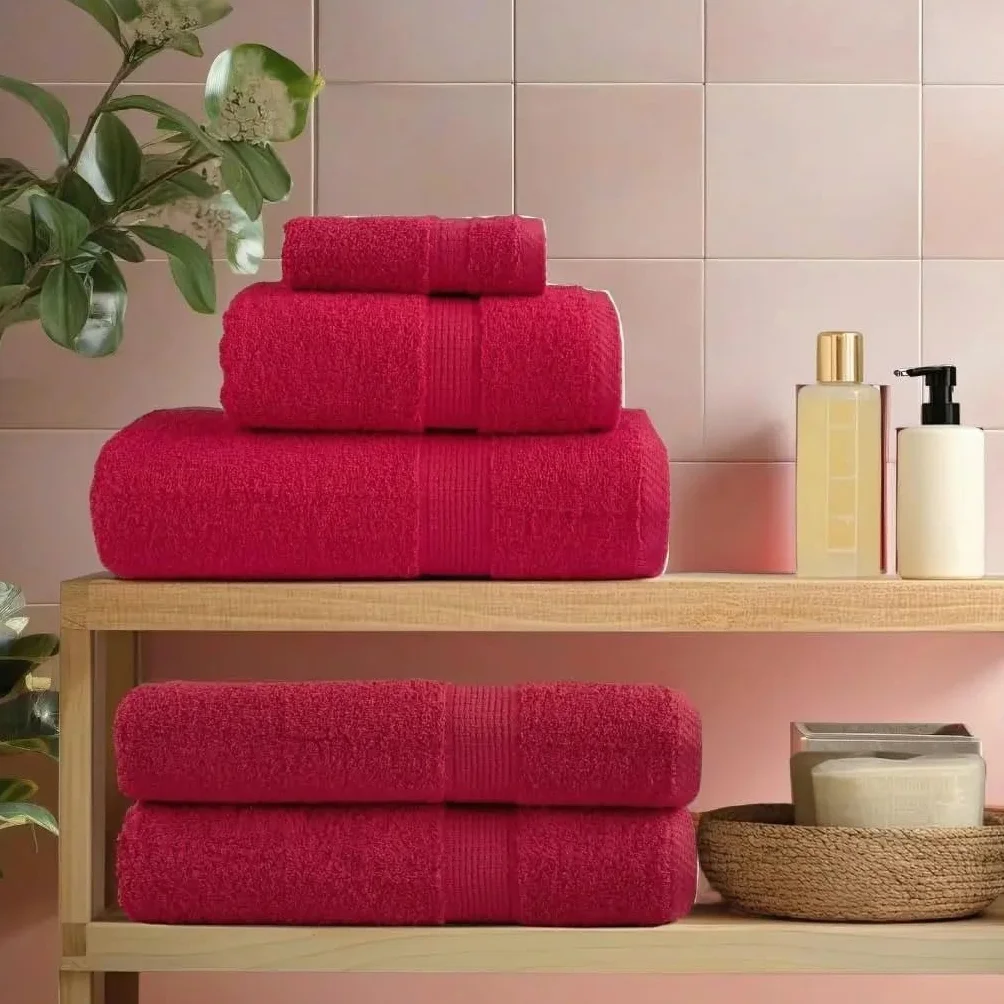Genérico Toallas Baño Grandes,Bath Towels Juego de Toallas Rojas Premium (2 Unidades, extragrandes, 100 x 200 cm, 600 g/m²), Suaves y absorbentes