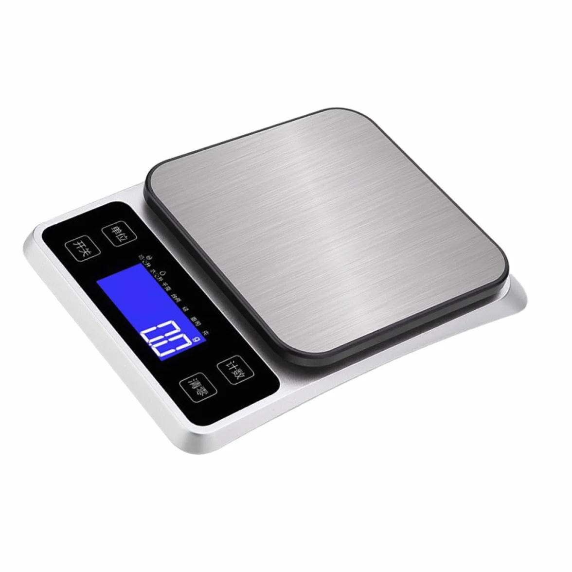 UKCOCO Báscula de Cocina Digital Pesa 5kg de Acero Inoxidable Pantalla Clara y Alta Precisión Resolución de 1g y Adecuado para Hornear y Pesar Alimentos para Hornear Pesar Alimentos