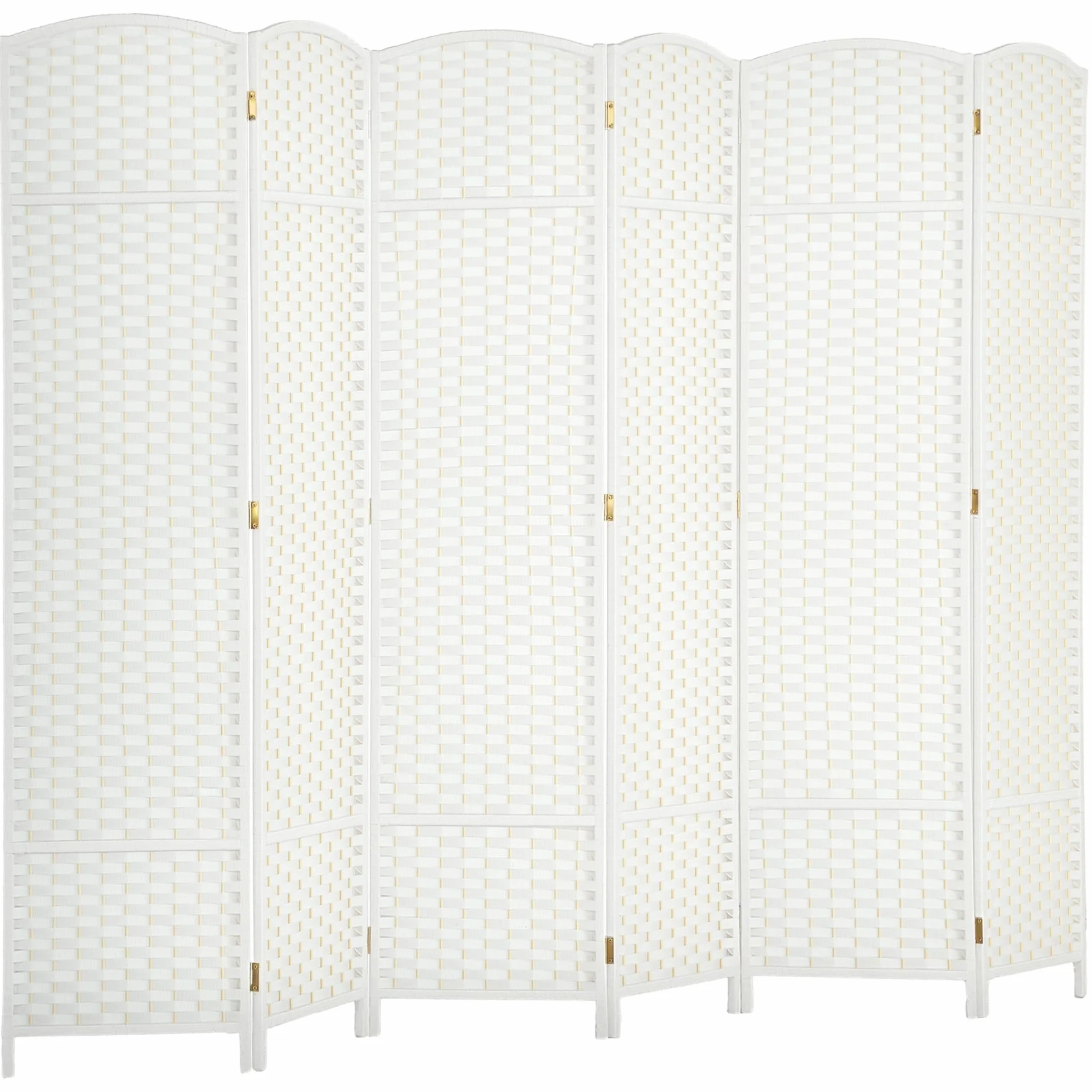 HOMCOM Biombo de 6 Paneles 240x170 cm Separador de Ambientes Plegable Biombo Separador de Ambientes para Salón Dormitorio Oficina Blanco