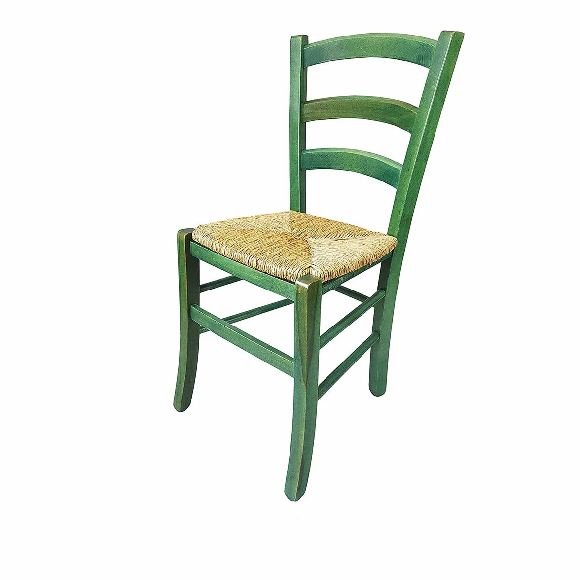 Silla Venezia de madera ZStyle para restaurantes, asiento de enea, verde, azul, amarillo, rojo