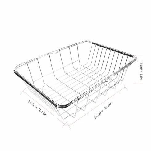 Escurridor de fregadero de acero inoxidable con función de drenaje, resistente al óxido, ahorra espacio para cocina, vajilla multifuncional, accesorio de cocina, limpiador para fregadero y encimera