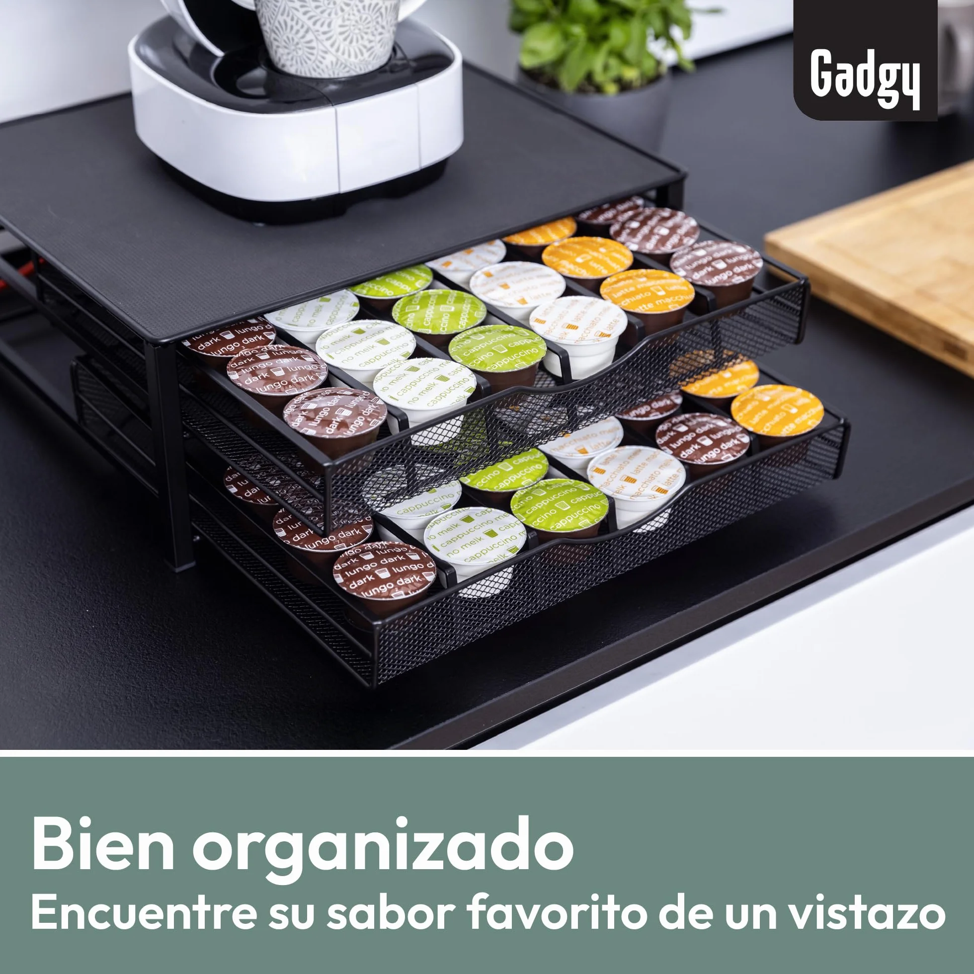 Gadgy Porta Cápsulas Dolce Gusto para 72 Cápsulas, Metal Negro, Antideslizante