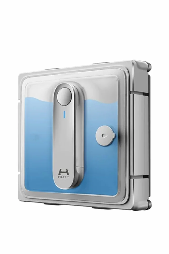 Hutt W9 Robot de Limpieza de Ventanas y fregonas para Superficies como Azulejos, Espejos, etc. (Potencia de succión máxima de 3800 Pa, 4 glándulas de pulverización, Tanque panorámico de 150 ml,