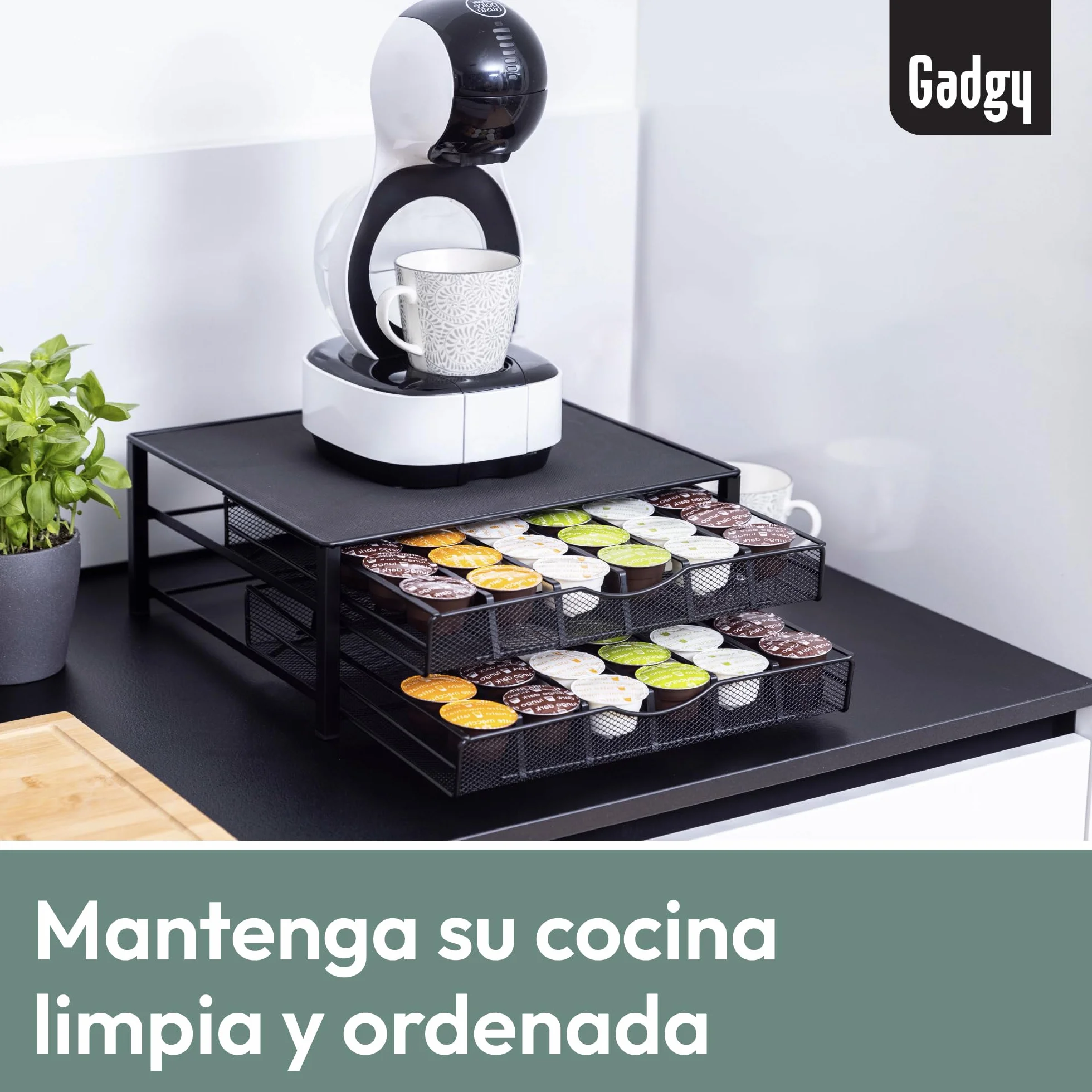 Gadgy Porta Cápsulas Dolce Gusto para 72 Cápsulas, Metal Negro, Antideslizante
