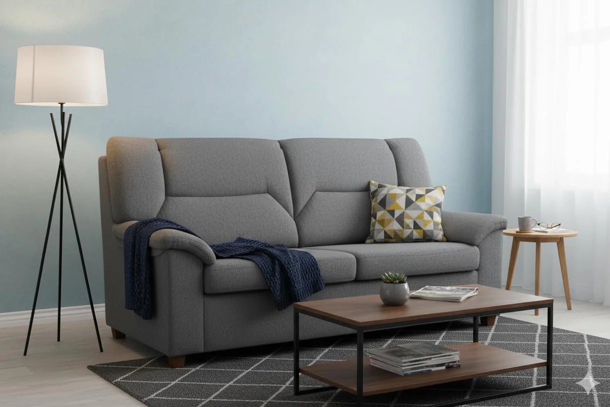 MUEBLIX.COM - Sofa 2 Plazas Juan, Sofá de Salón, Asientos y Respaldos Rellenos de Fibra, Sofá Tapizado Poliéster 100%, Sofa con Estructura de Madera y Aglomerado, Sofas de Salón Modernos
