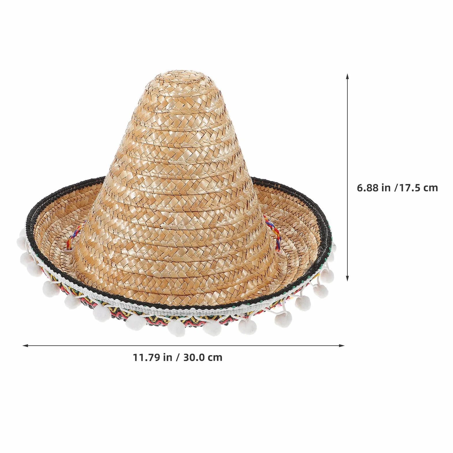 FOMIYES Sombreros de Fiesta Mexicanos para Adultos 2 Piezas Sombreros de Paja Borde Diámetro 30 CM Accesorios para Fiestas Temáticas Mexicanas y Celebraciones