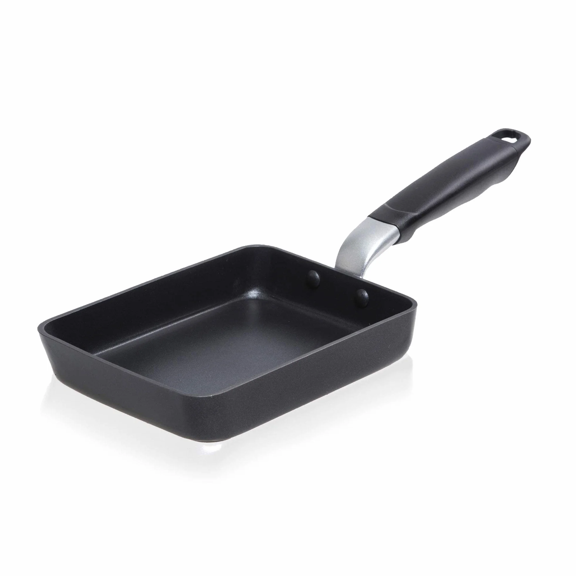 TECHEF Tamagoyaki - Sartén japonesa para tortillas/huevos, sin PFOA, apta para lavavajillas, apta para inducción, fabricada en Corea (negro/mediano)