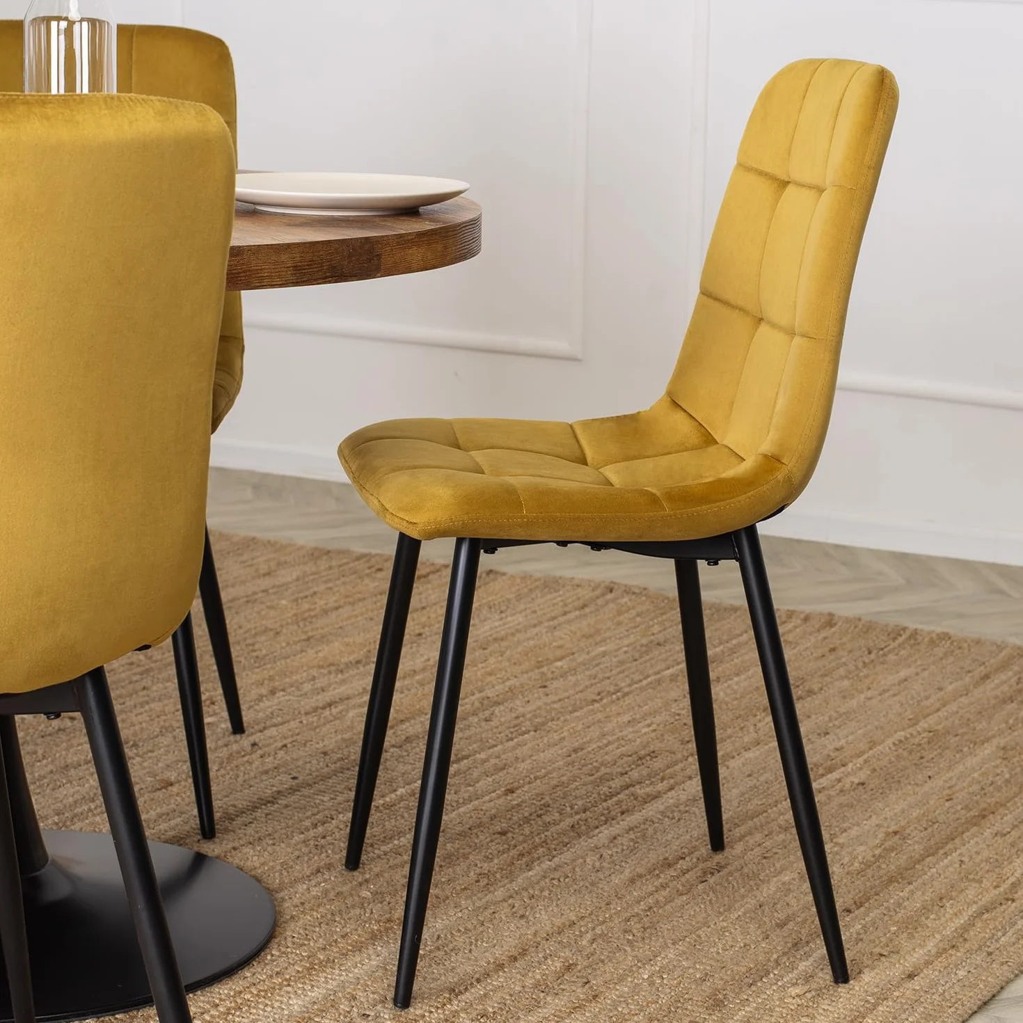 PAROS - SILLA - VELURO AMARILLO - 43 x 52 x 90,5 cm