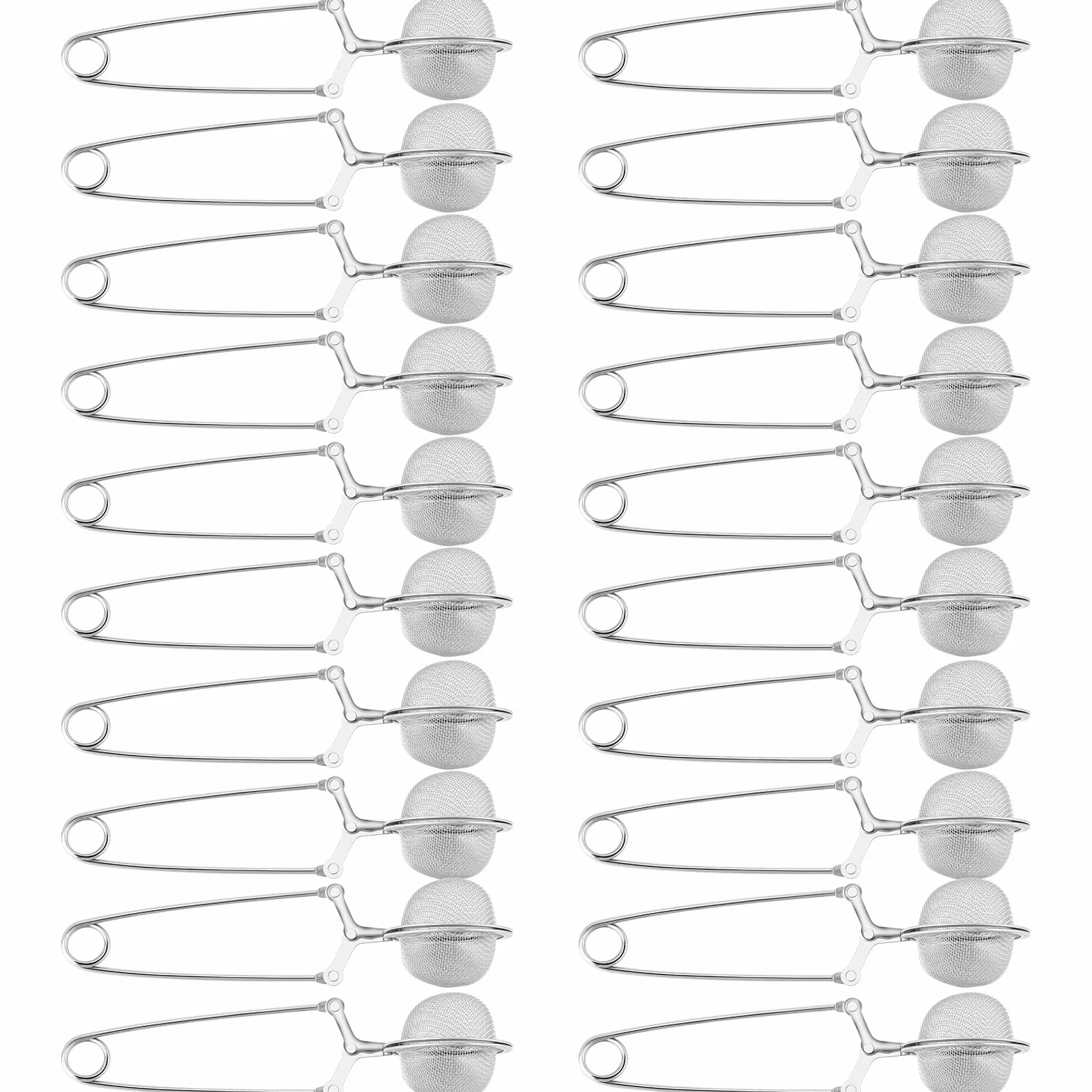 Yinder 72 infusores de té a presión, bola de malla de acero inoxidable con mango, coladores de té para hojas sueltas, filtro de té de metal, filtro de té reutilizable fino con pinza de pinza a granel
