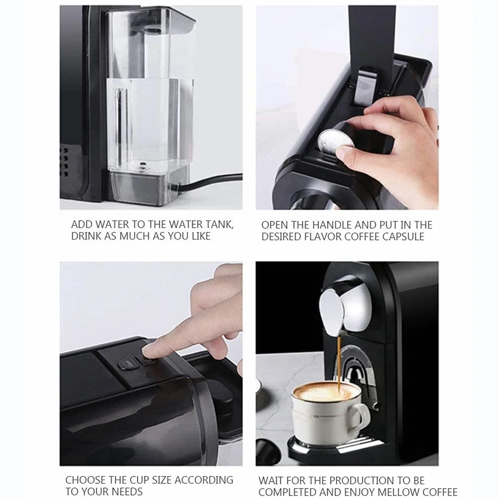 Vaporizador de Leche Batidora de Leche Calentador de Leche Máquina de café de cápsulas Totalmente automática Máquina de café expreso Cápsula Compatible Bomba de Alta presión de 19 Bares LSDRAL