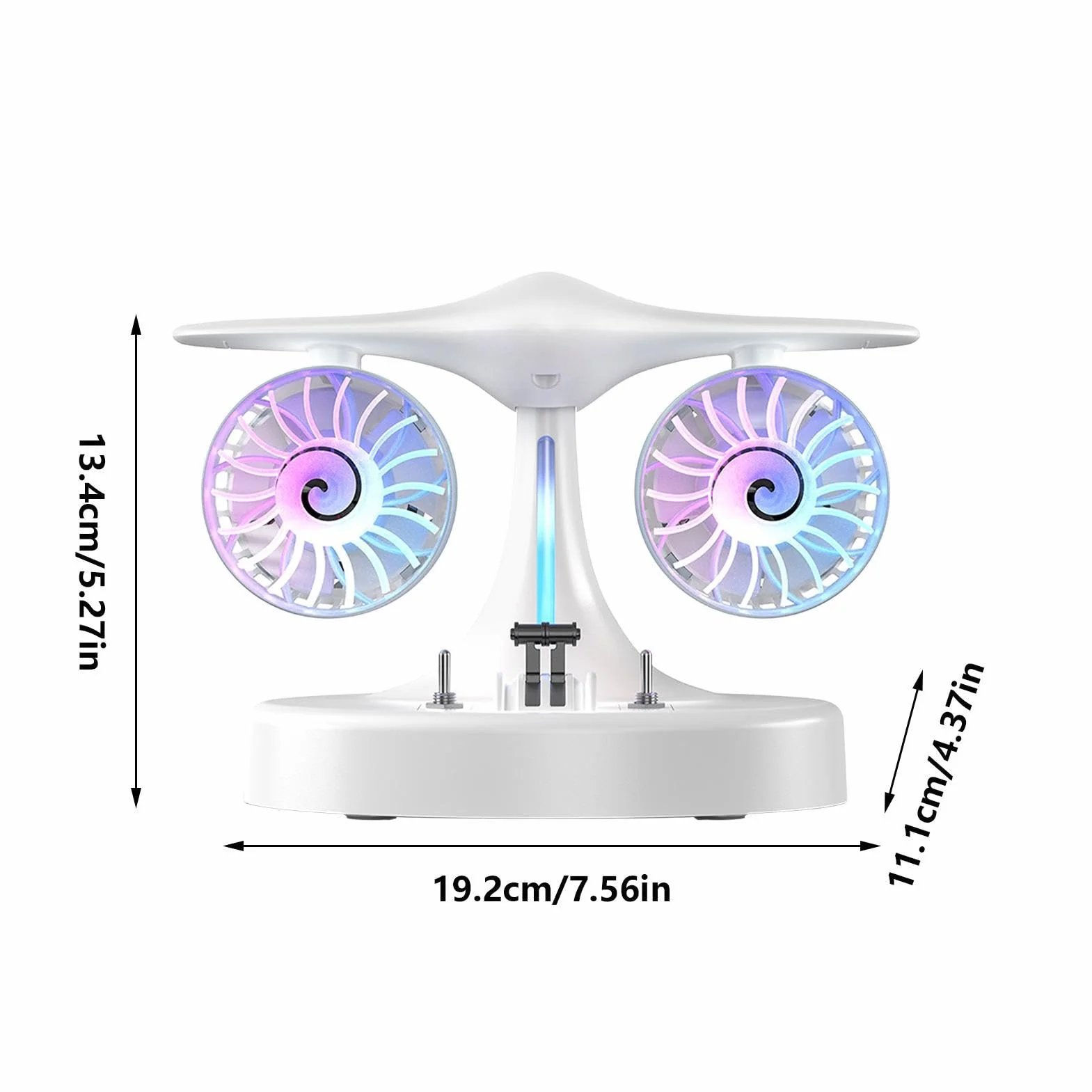 Ventilador de Escritorio 3 Velocidades con Luces Recargable Portátil | Ventilador Personal de Escritorio Pequeño y Silencioso para Dormitorio Salón Oficina Escuela Verano Viajes Camping
