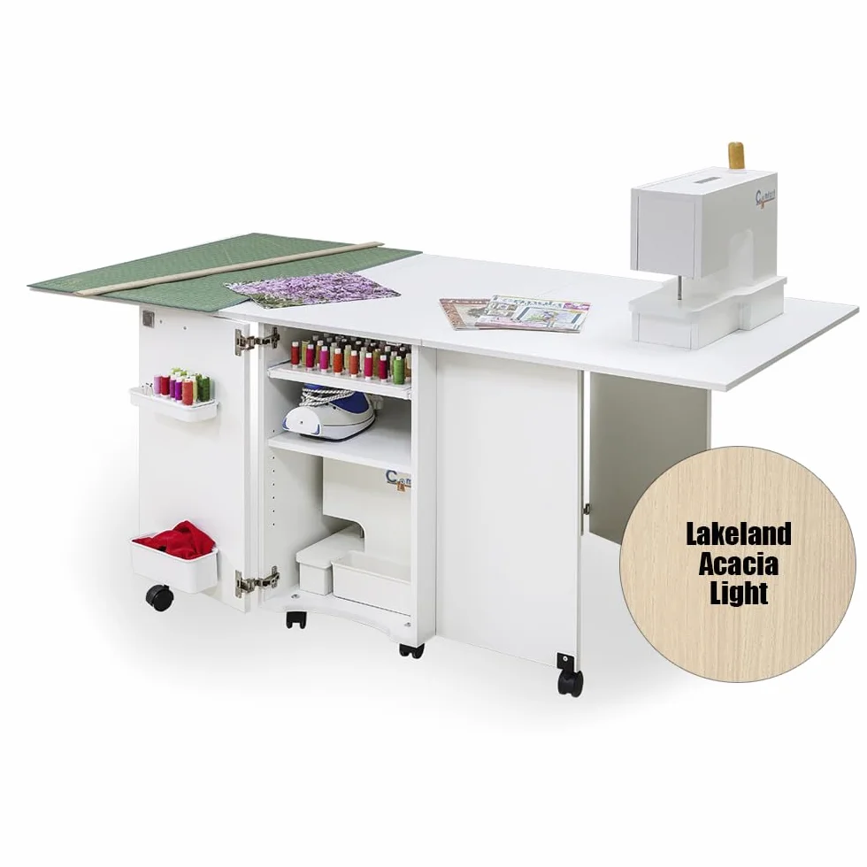Comfort 9 | Muebles para máquinas de coser y overlock | Armario de costura | (Lakeland Acacia Light)