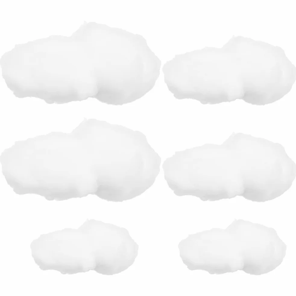 HOMSFOU Decoraciones de nubes artificiales para techo, 6 piezas, algodón simulado, 5,91 pulgadas