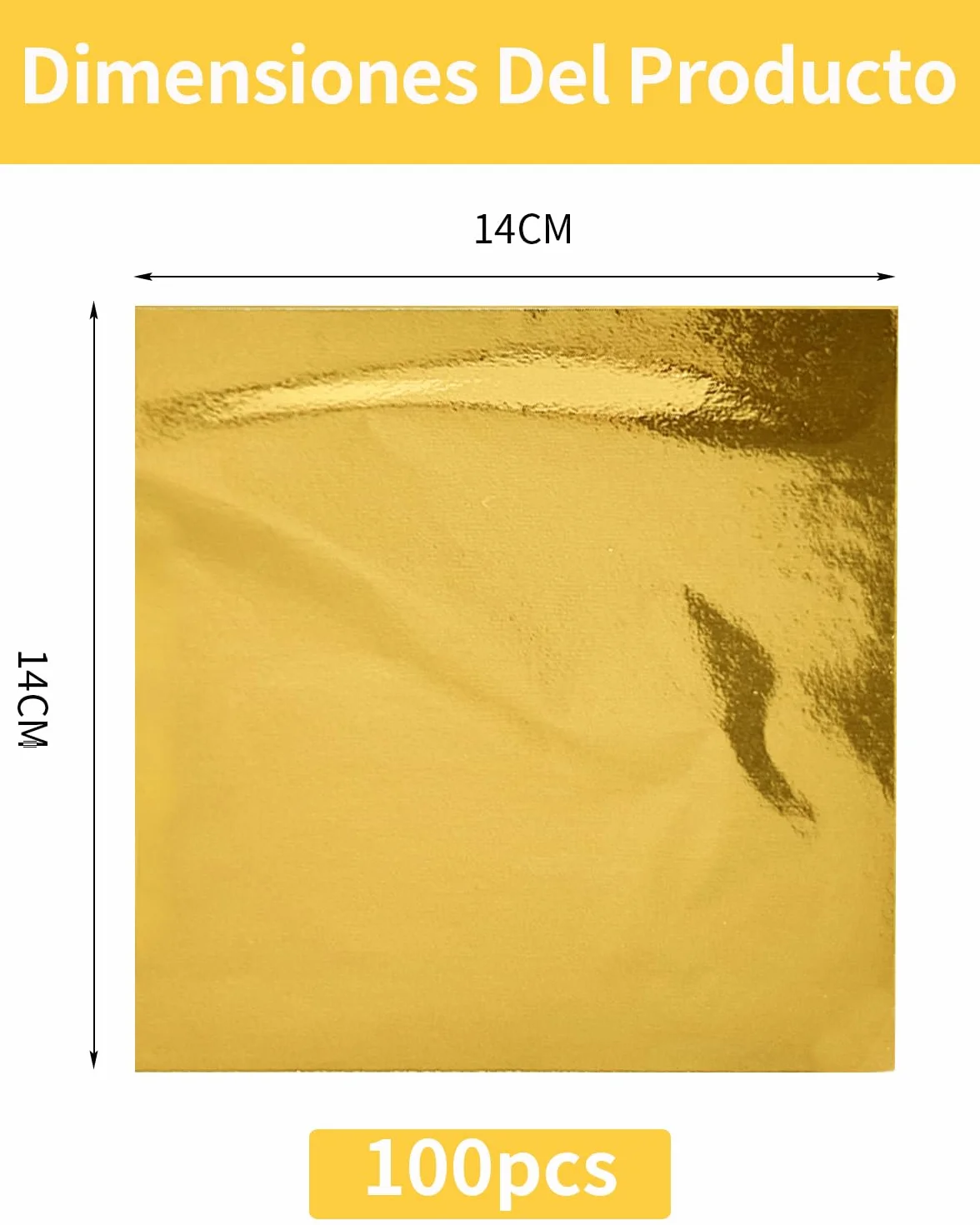 Hojas de Oro Pack 100 Hojas Grandes 14 x 14 cm Dorado para Artes Manualidades Decoración